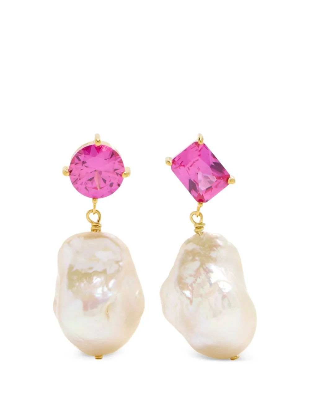 pink pearl drop earrings - 1