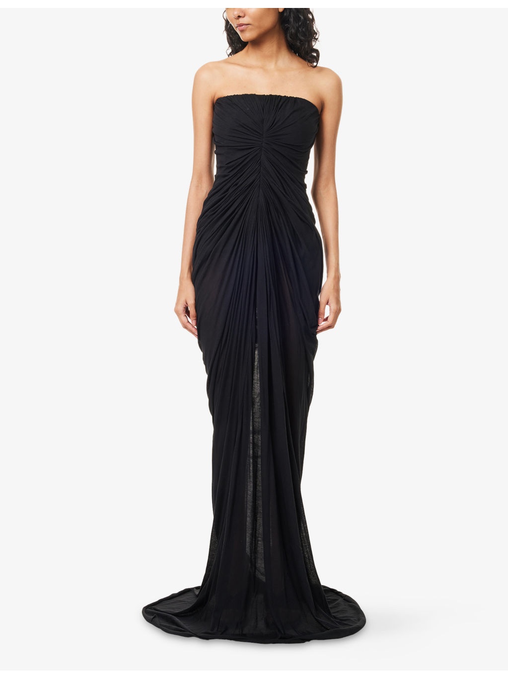Radiance Bustier Gathered Cotton-Jersey Maxi Gown - 3