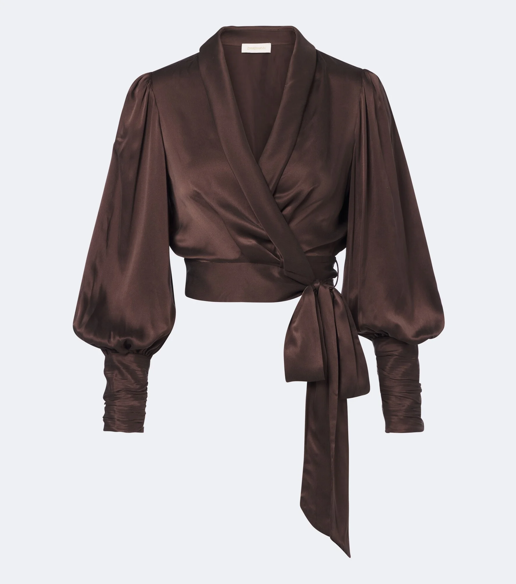 Silk satin wrap top - 1