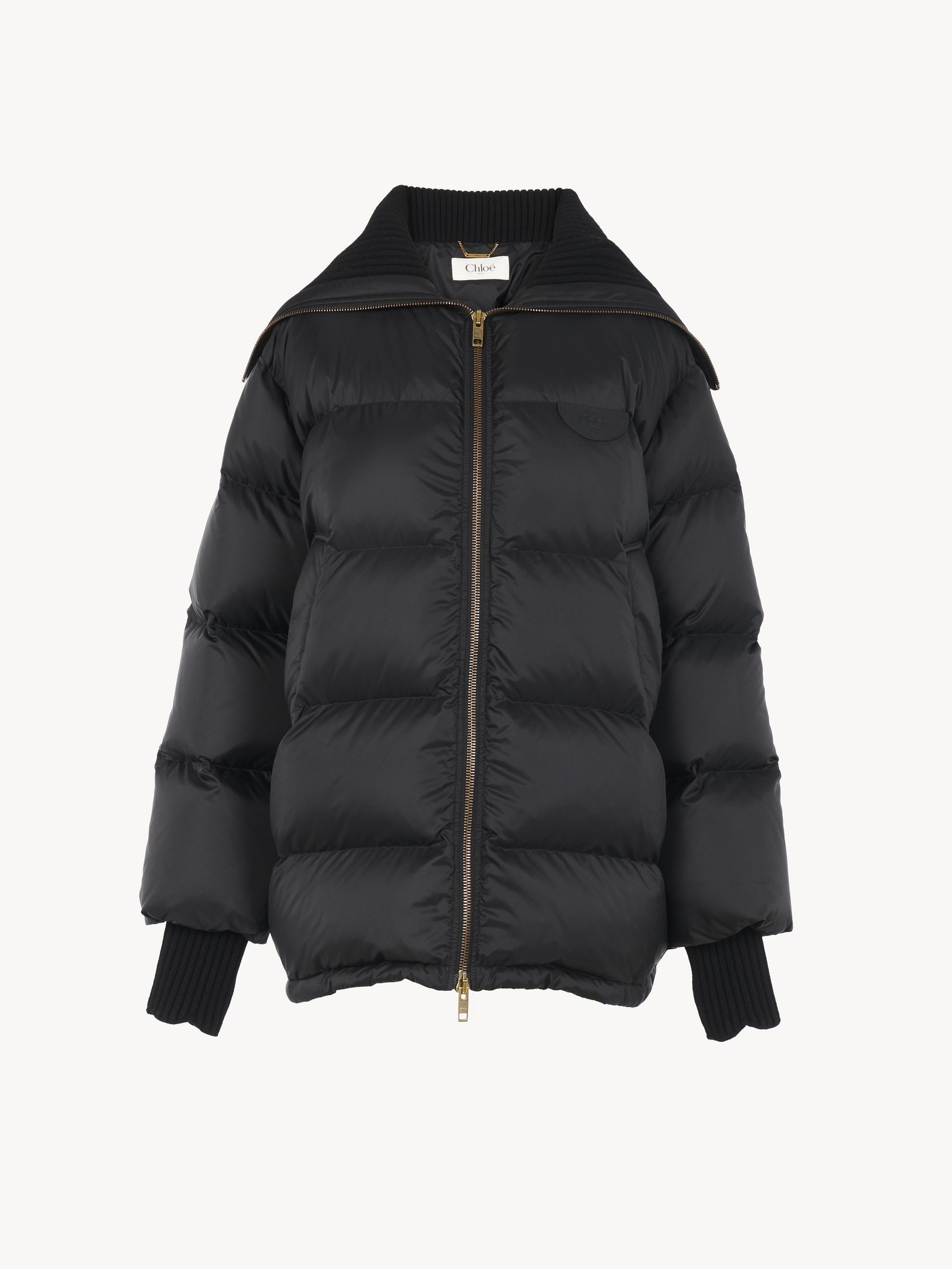 HIGH-NECK PUFFER JACKET IN SHINY NYLON - 2