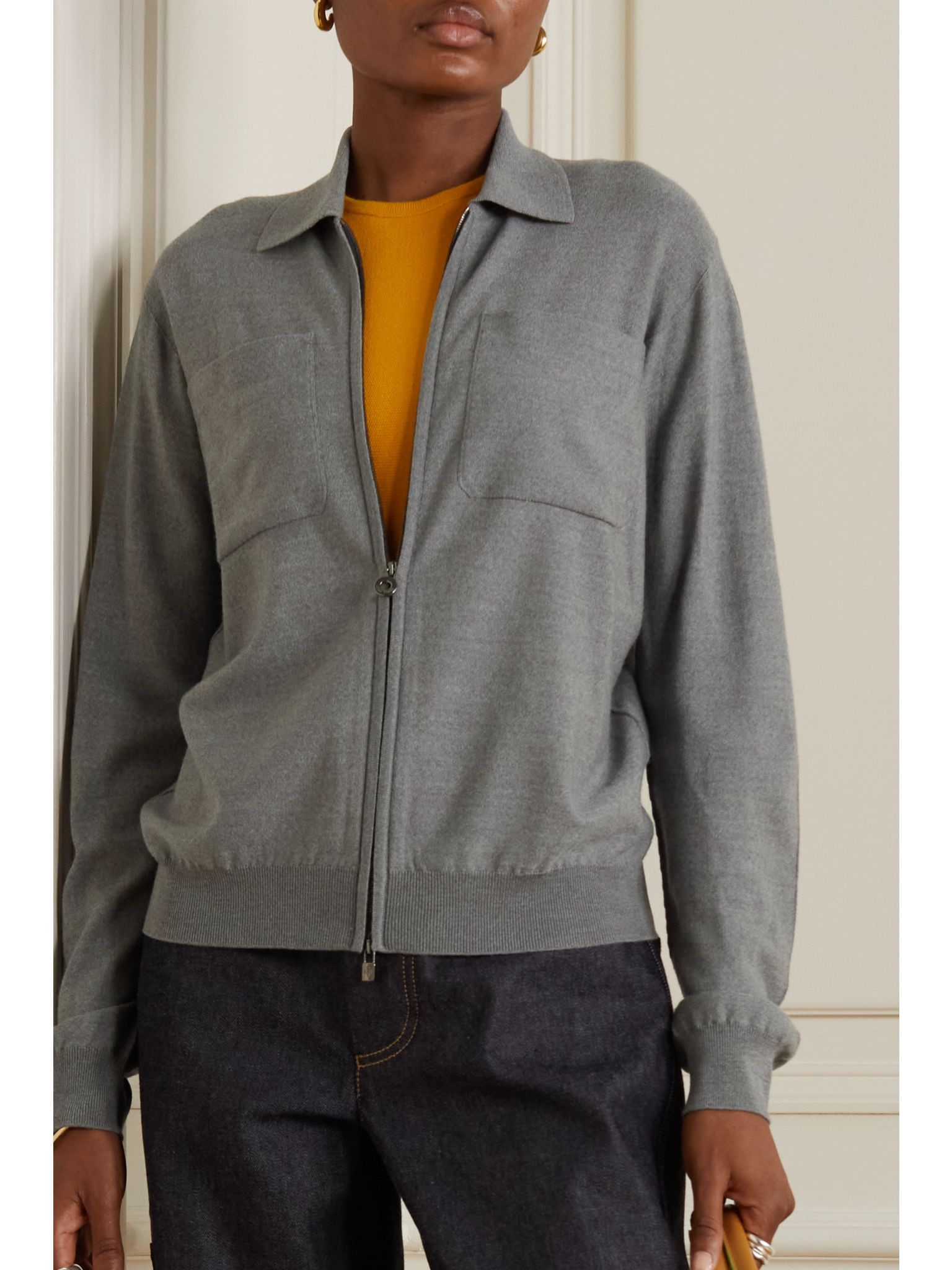 Valsesia wool bomber jacket Gray - 3