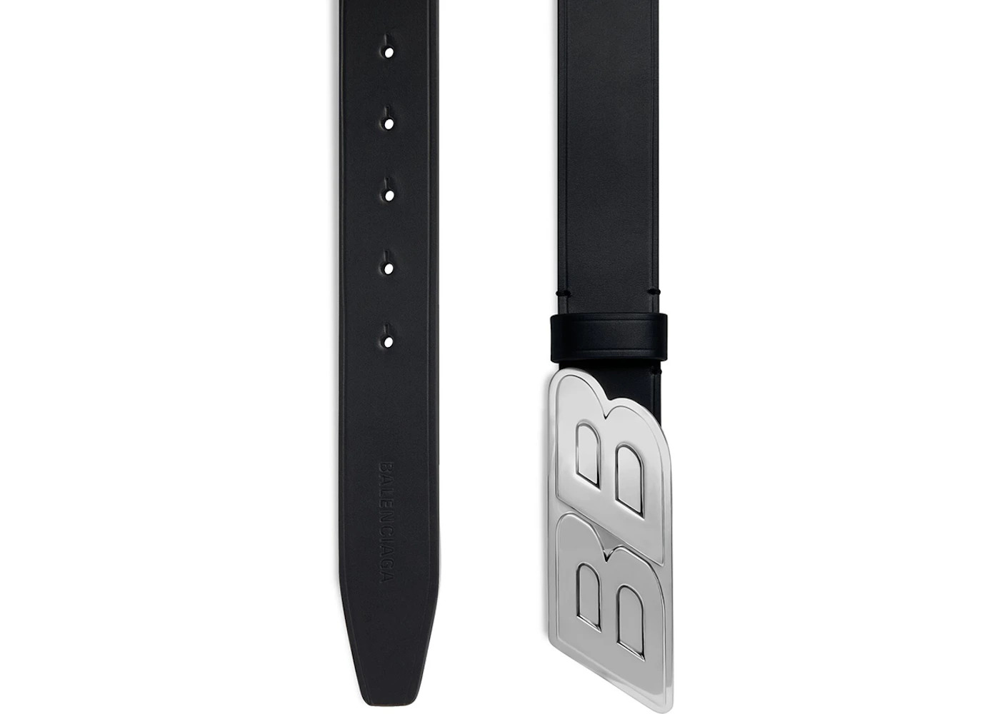 Balenciaga Men's Moto Logo Belt Black - 1