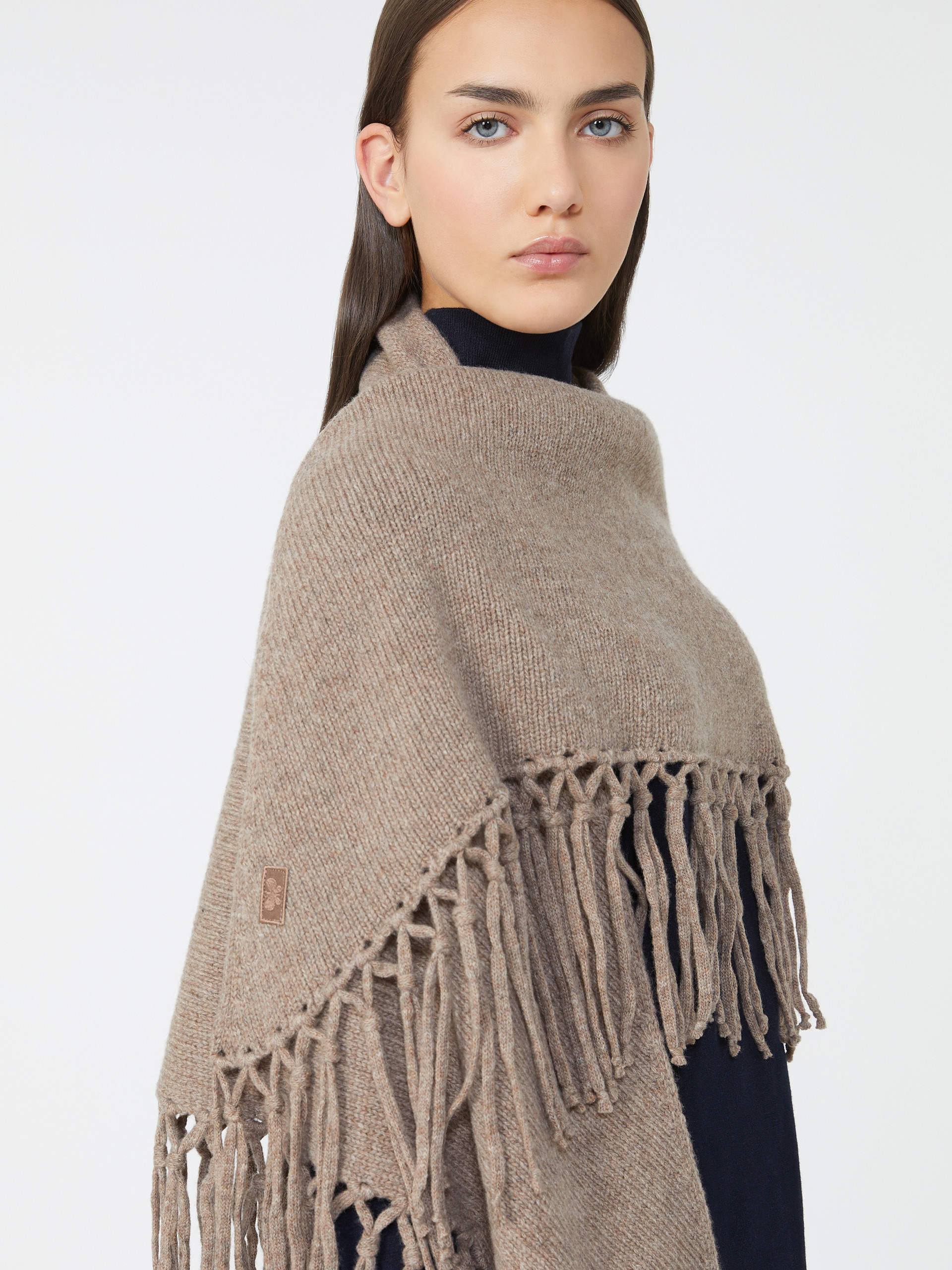 TORNADO Wool shawl with fringes - 4
