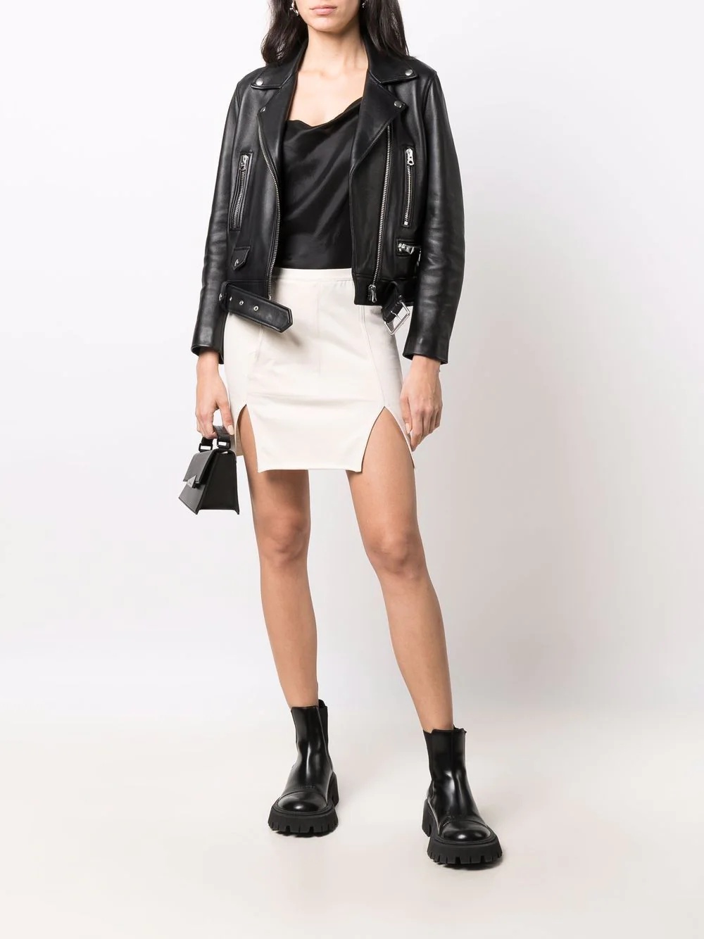 front-slit mini skirt - 2