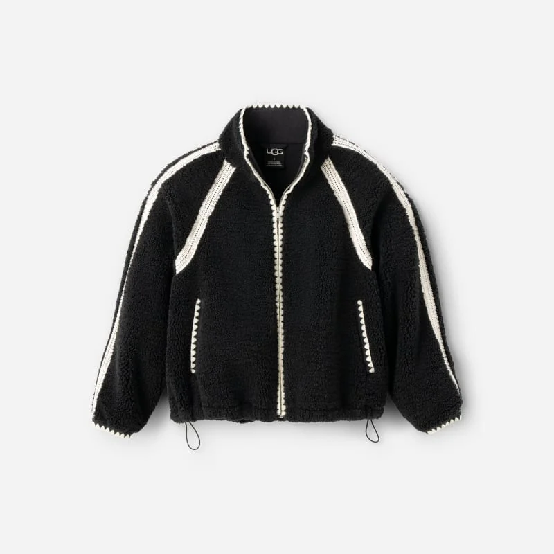 ® Women's Nikia Crochet ®fluff Jacket Fleece/Recycled Materials in Black - 1