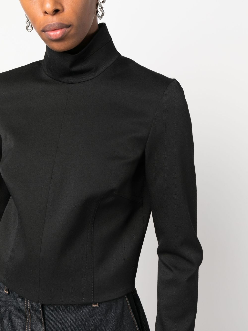 cropped high neck blouse - 5
