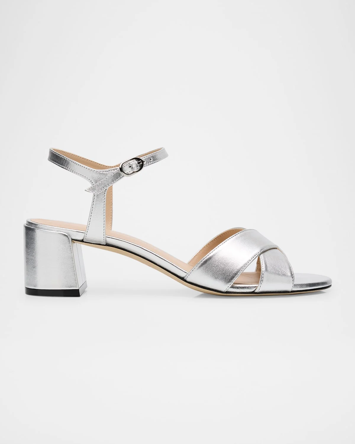 Dayna Metallic Leather Crisscross Sandals - 1