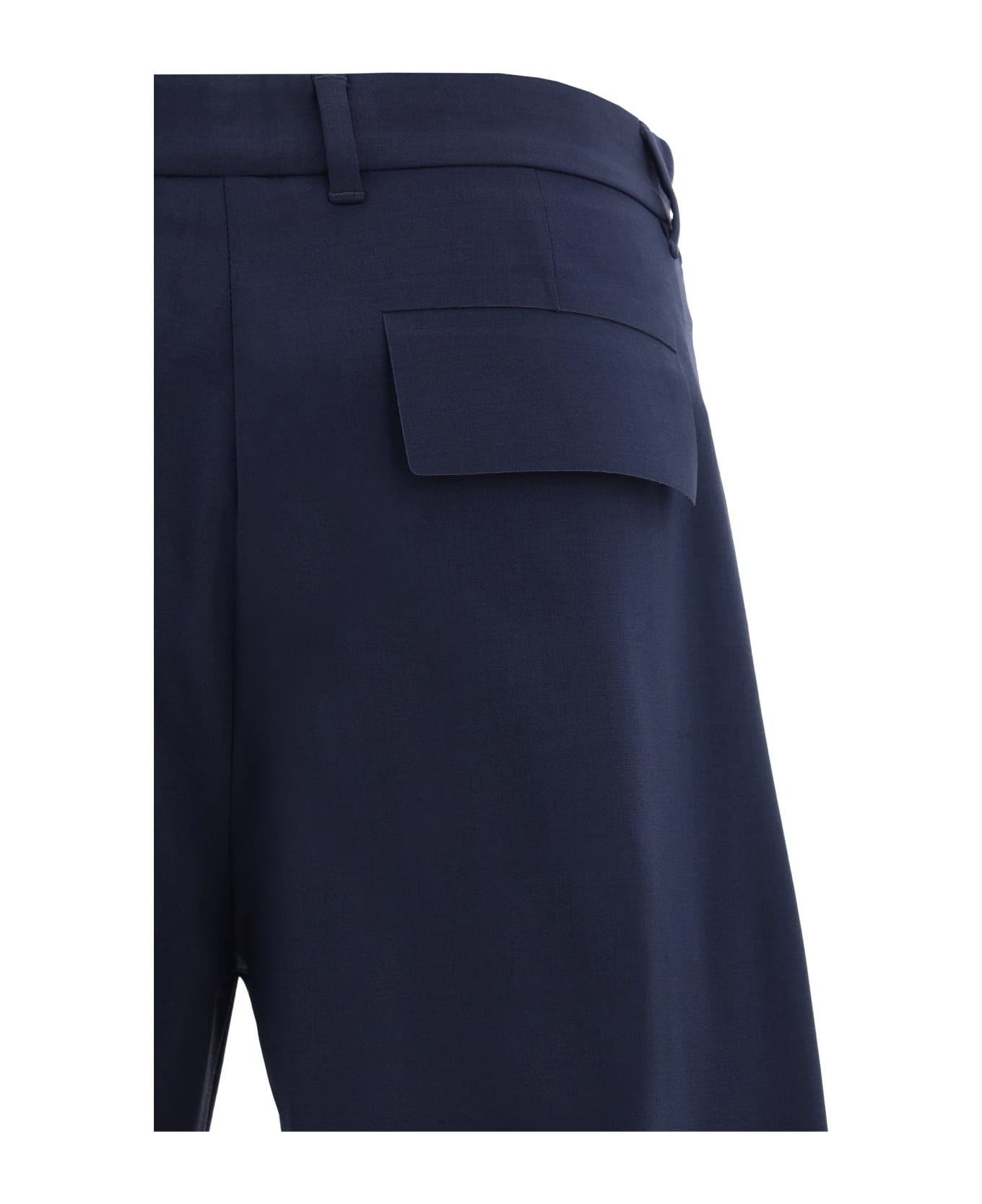 Straight Leg Plain Trousers - 3