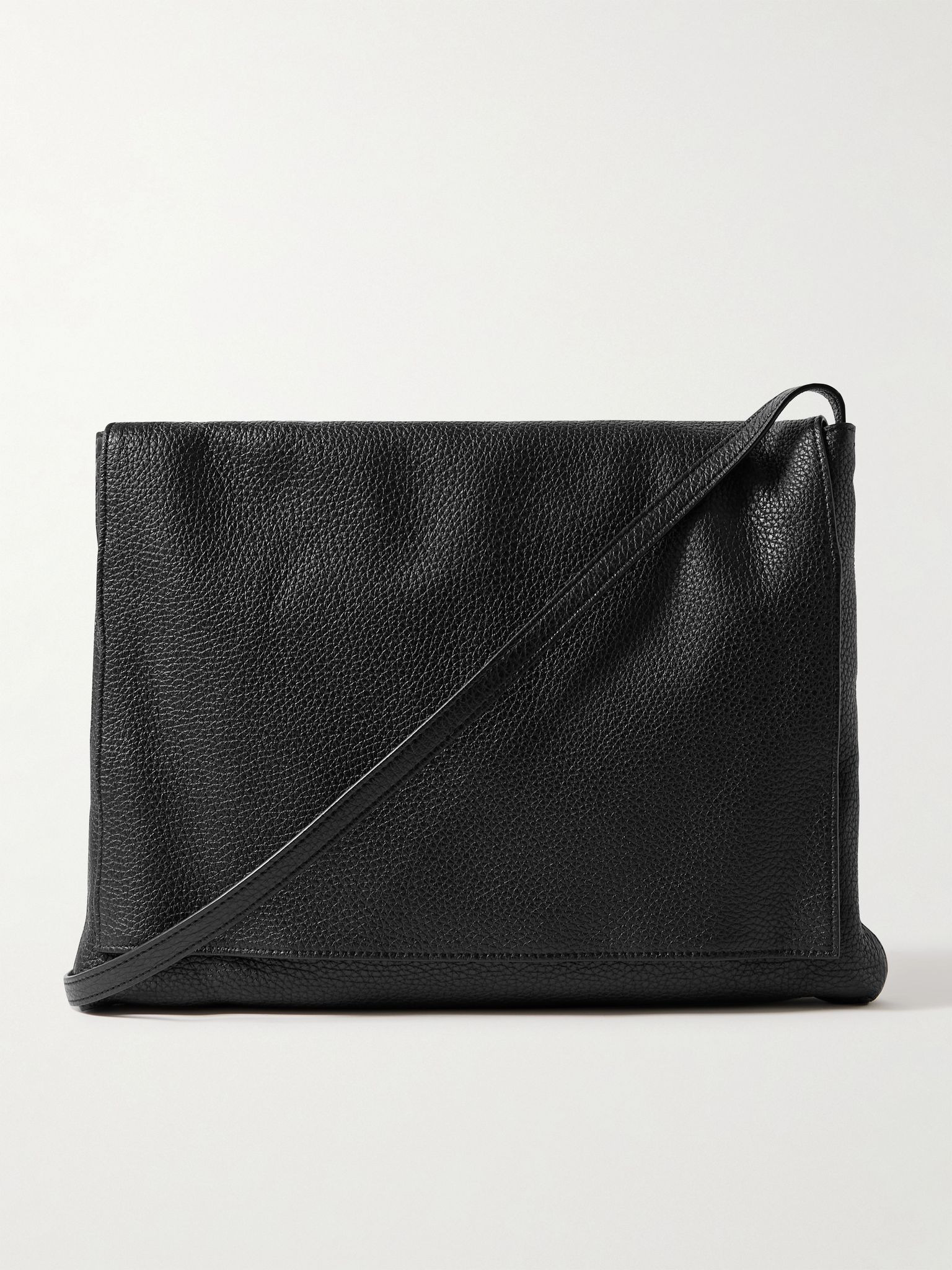 Nan Full-Grain Leather Messenger Bag Black - 1