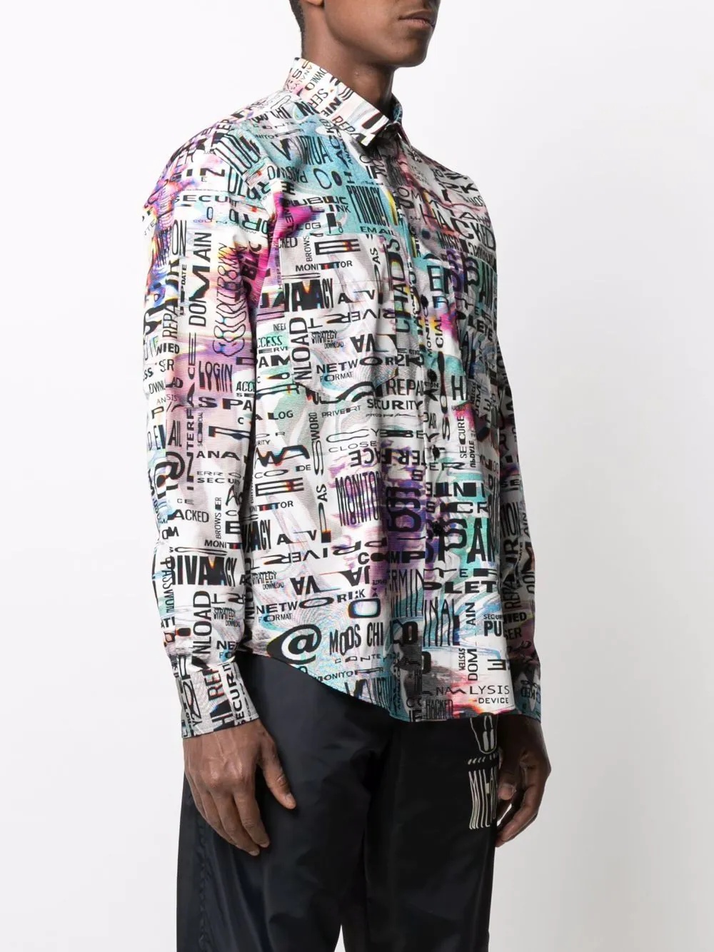 Glitch print long-sleeve shirt - 3