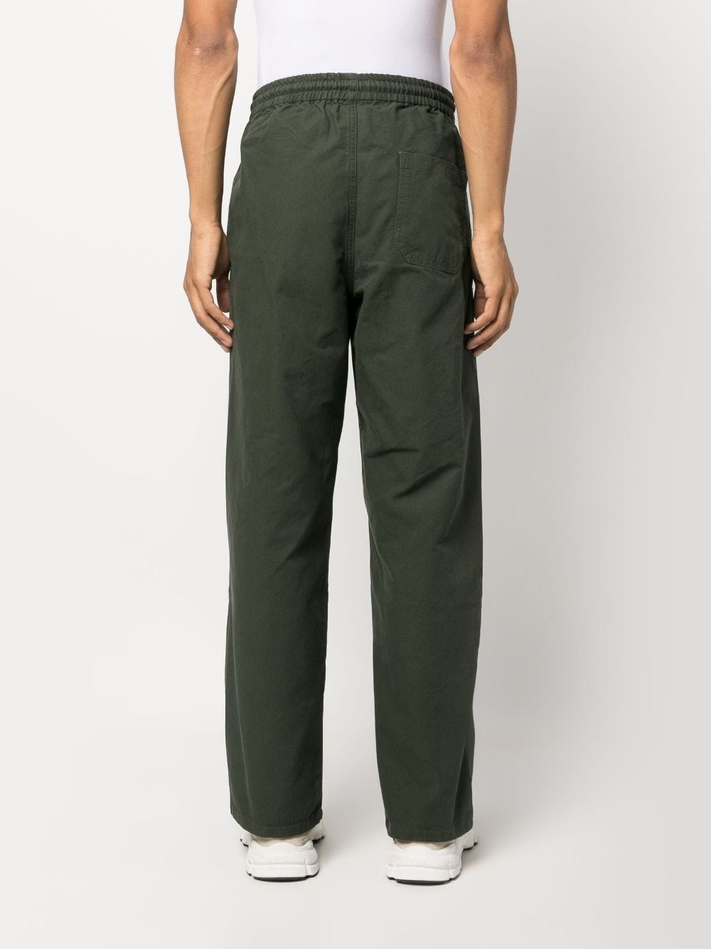 drawstring cotton track pants - 4