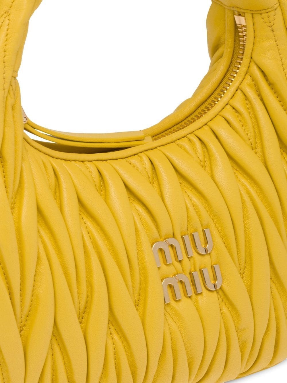 Miu Wander matelassé mini hobo bag - 4