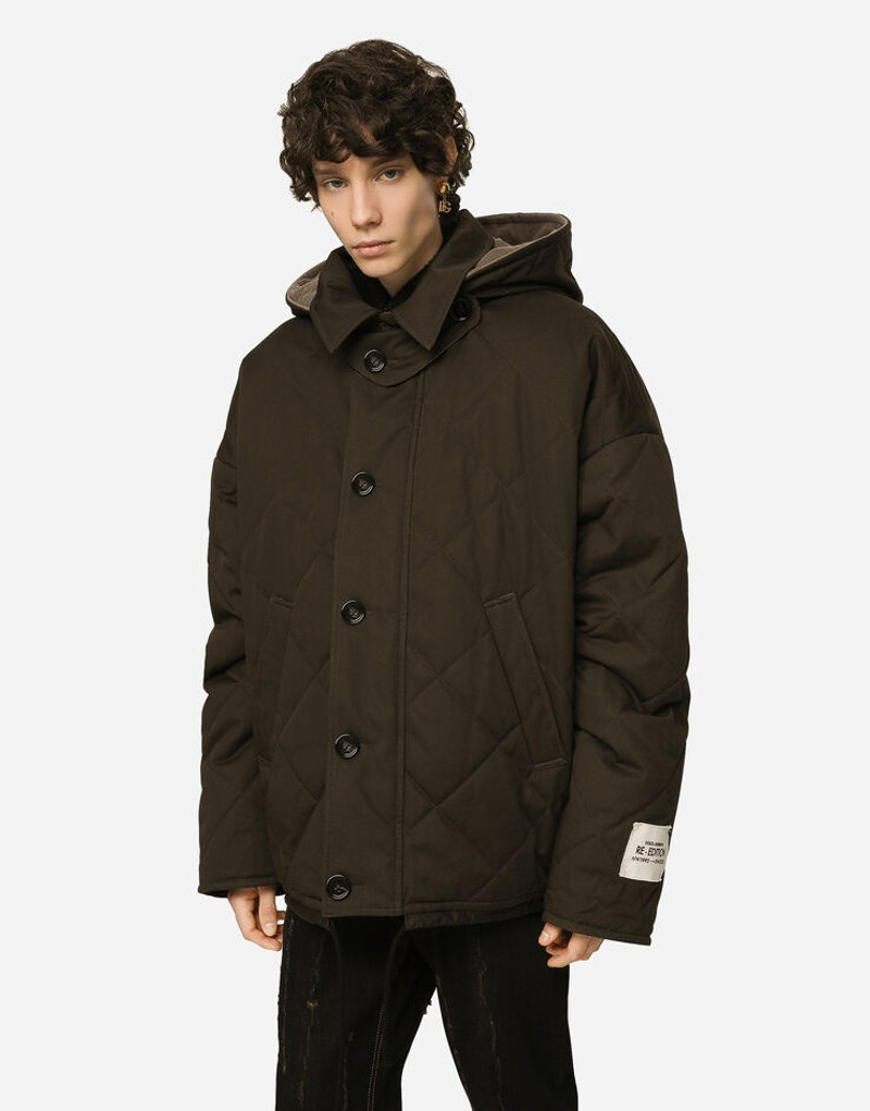 Quilted cotton jacket with hood 4