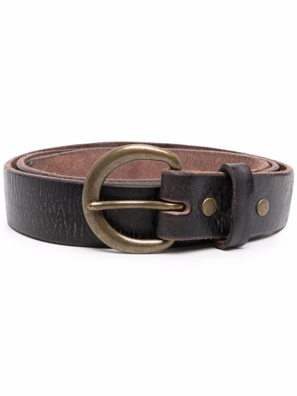 buckled leather belt - 1