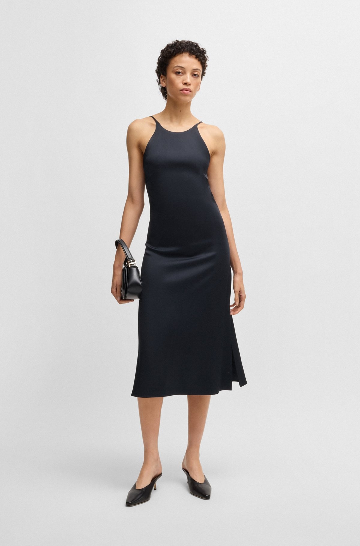 TWILL DRESS WITH HIGH NECKLINE - 2