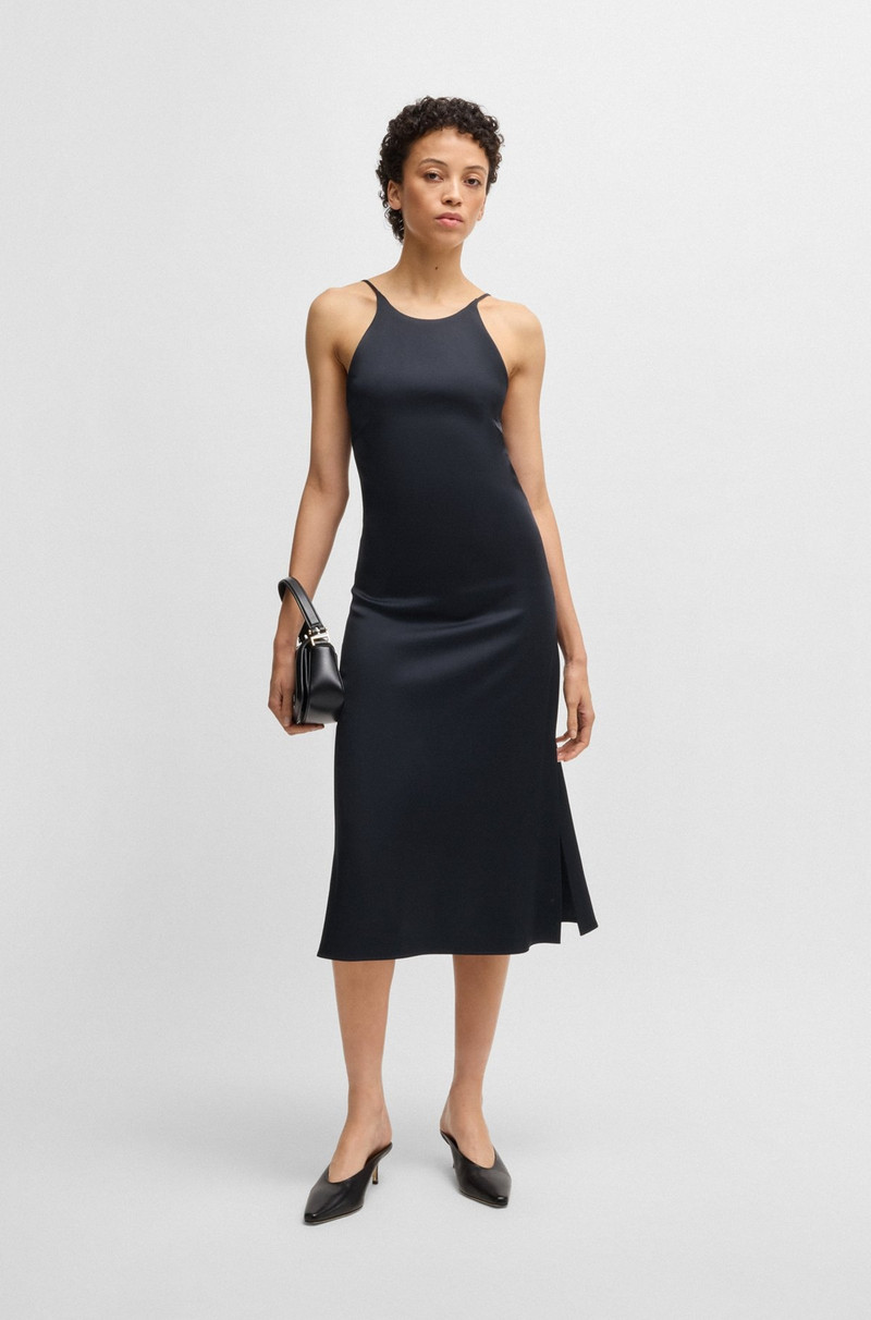 BOSS TWILL DRESS WITH HIGH NECKLINE outlook
