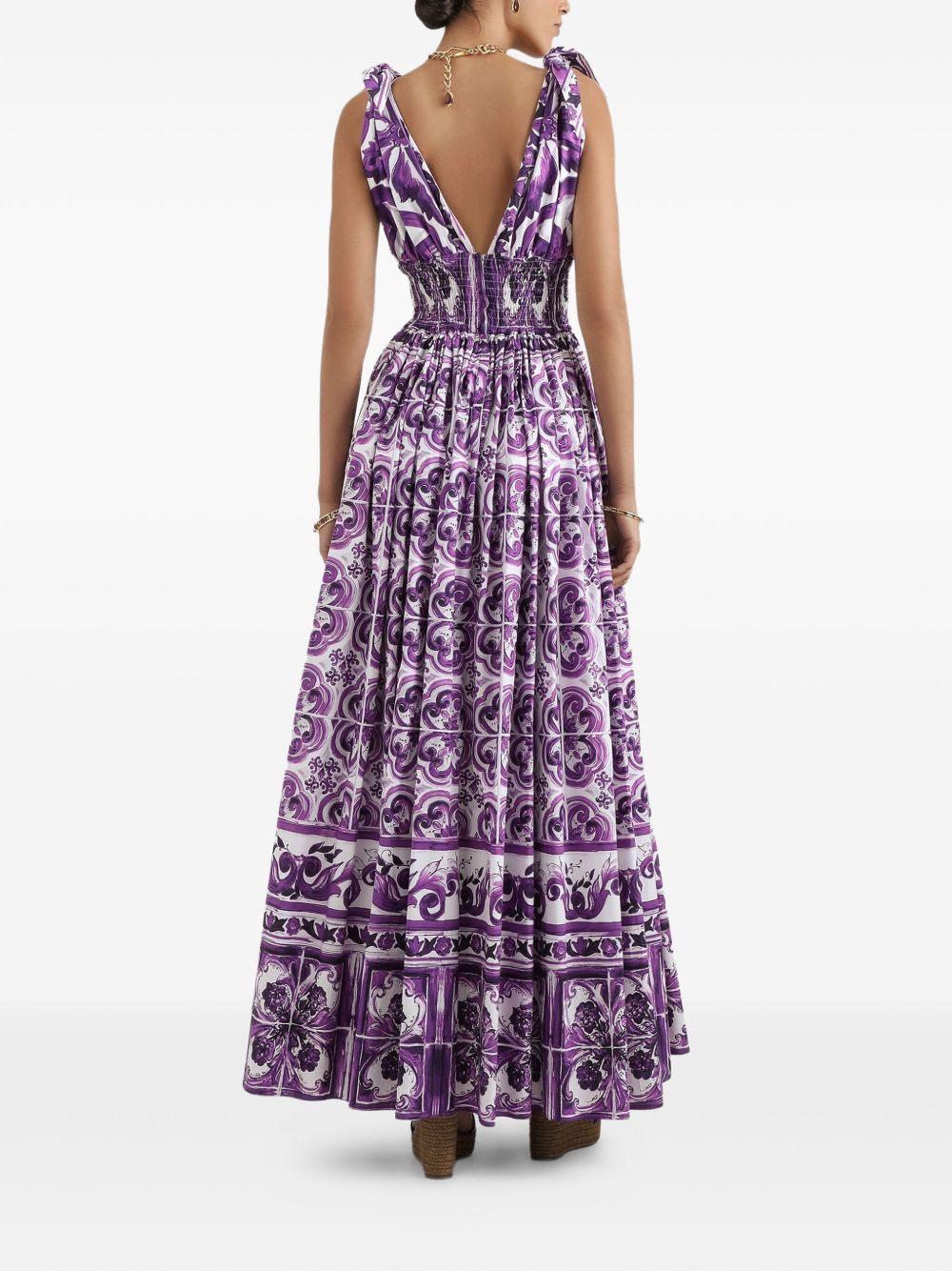 Maiolica-print midi dress - 3