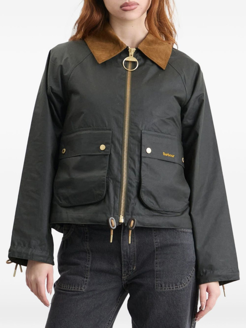 Barbour Marron patch-pocket zip-fastening jacket outlook