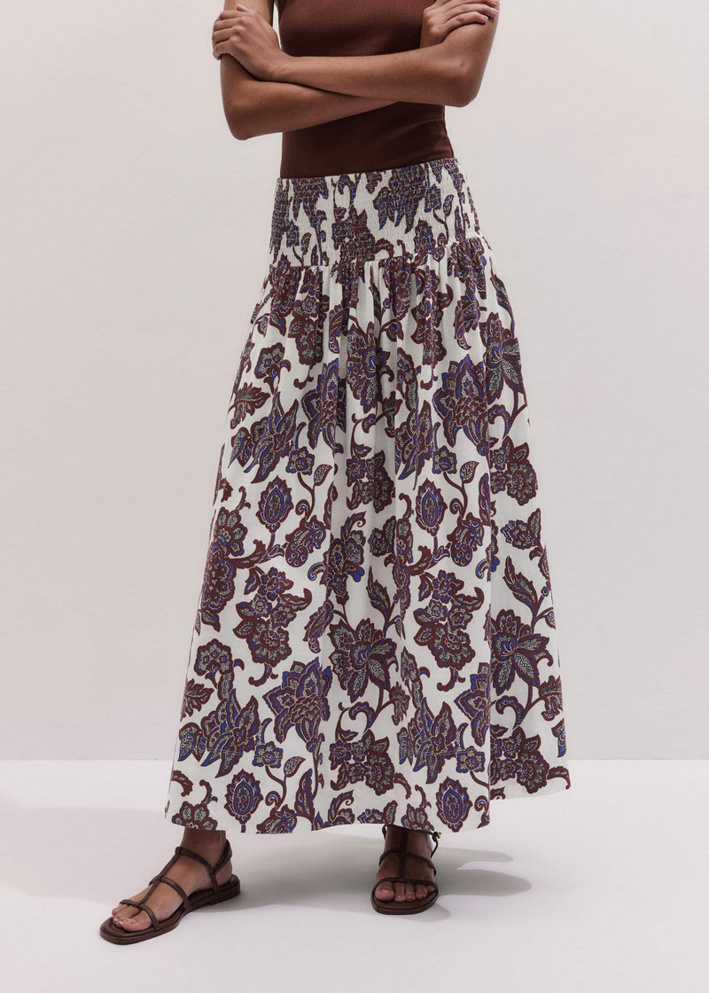 Shirred Waist Maxi Skirt 4