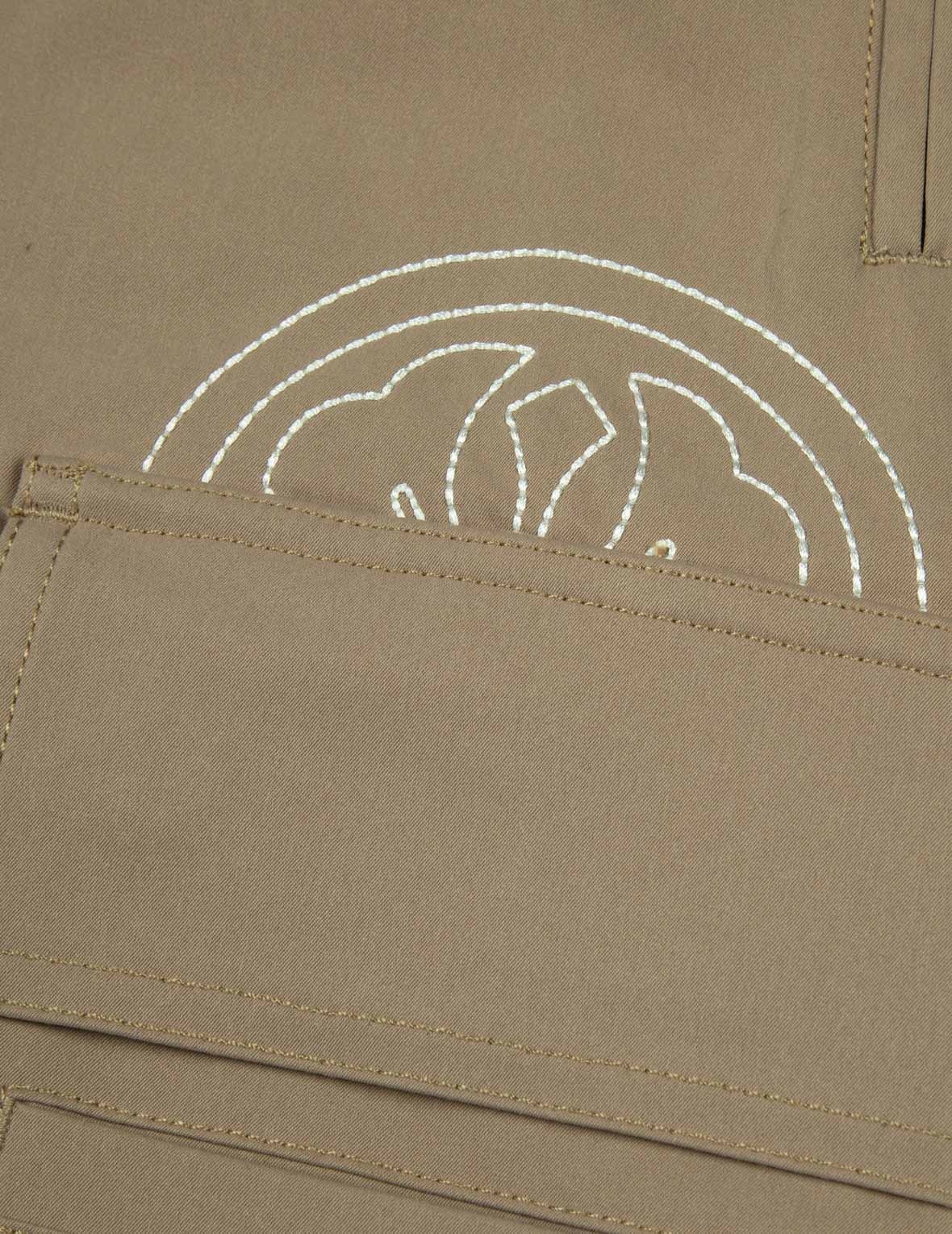 KAMON AND SEAGULL EMBROIDERY LOOSE FIT CARGO PANTS - 9