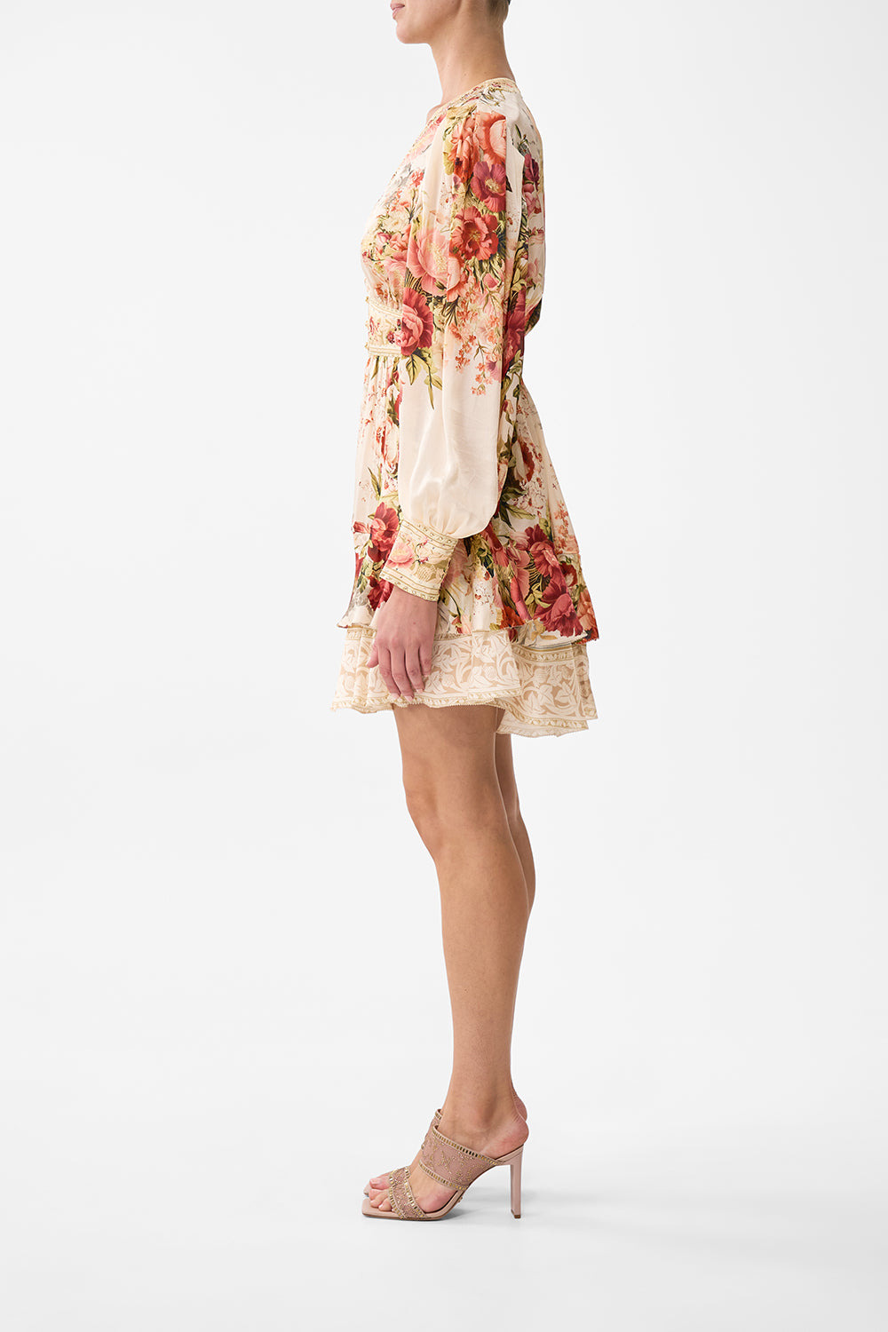 BUTTON FRONT FRILL DRESS - 4