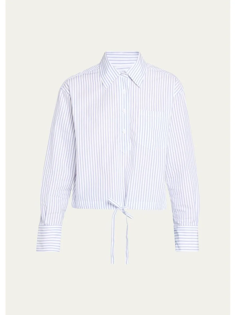 The CC Striped Drawstring Cotton Shirt - 1