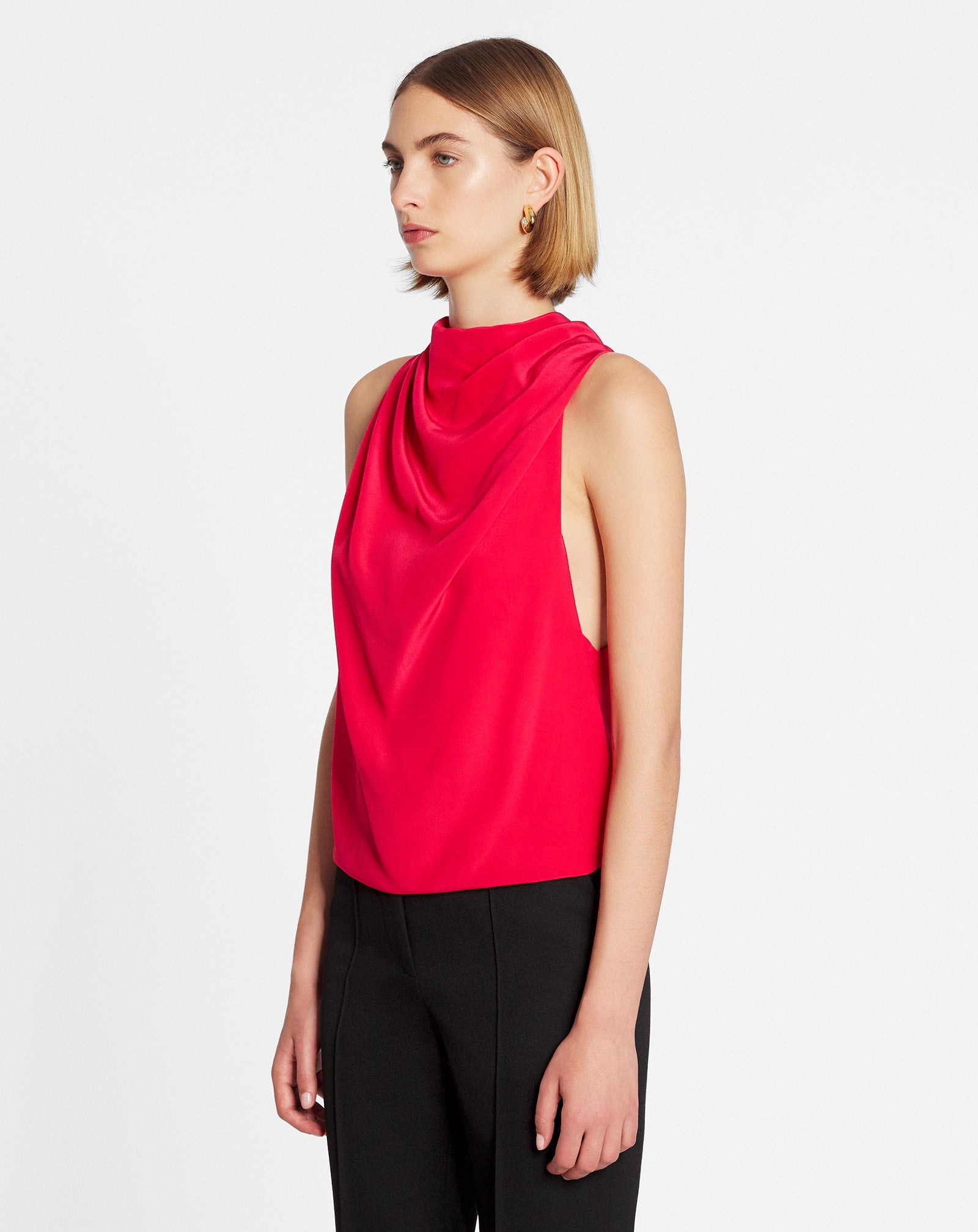 SLEEVELESS DRAPED TOP - 3