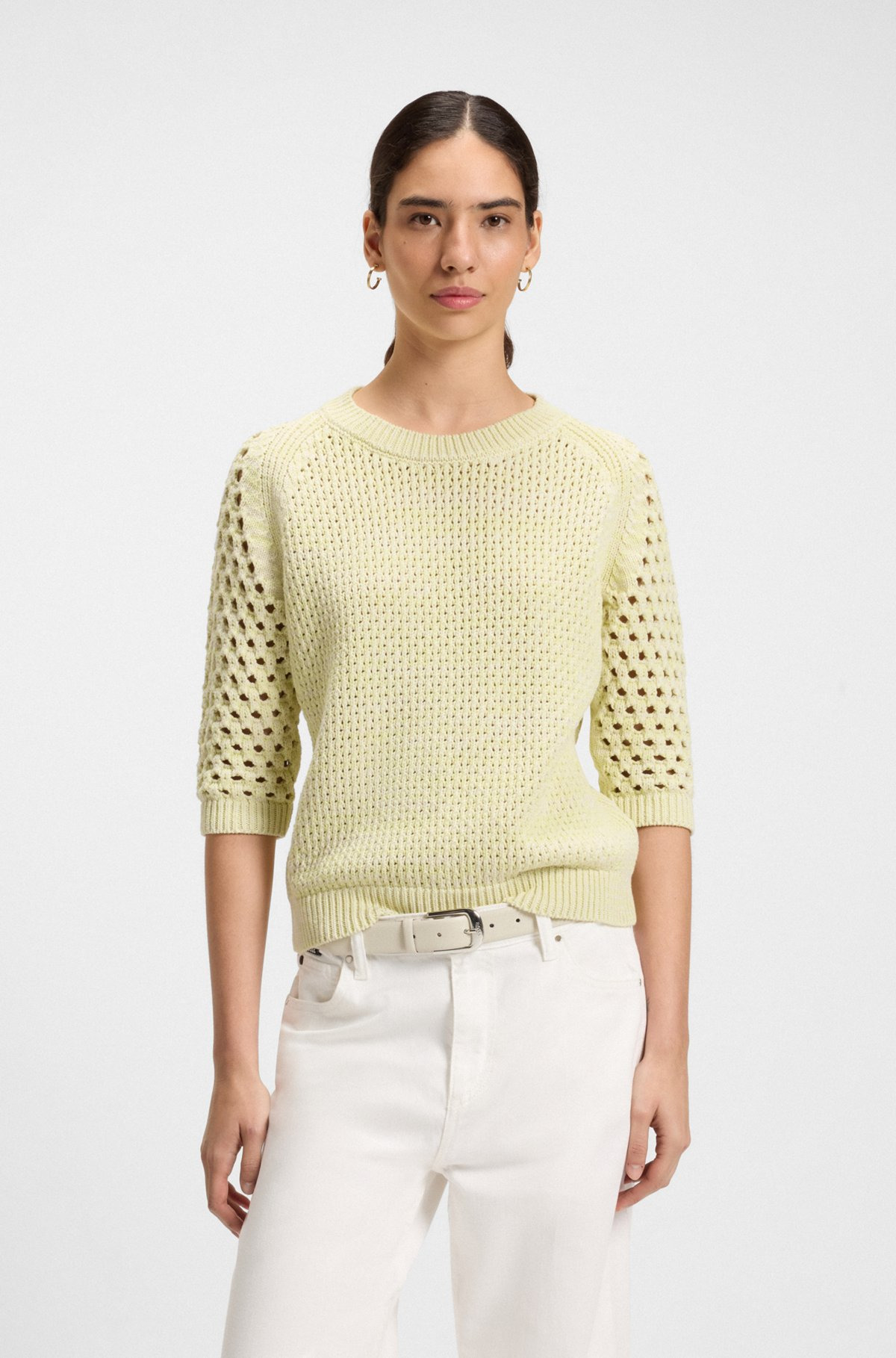 SWEATER WITH MIXED KNITS - 2