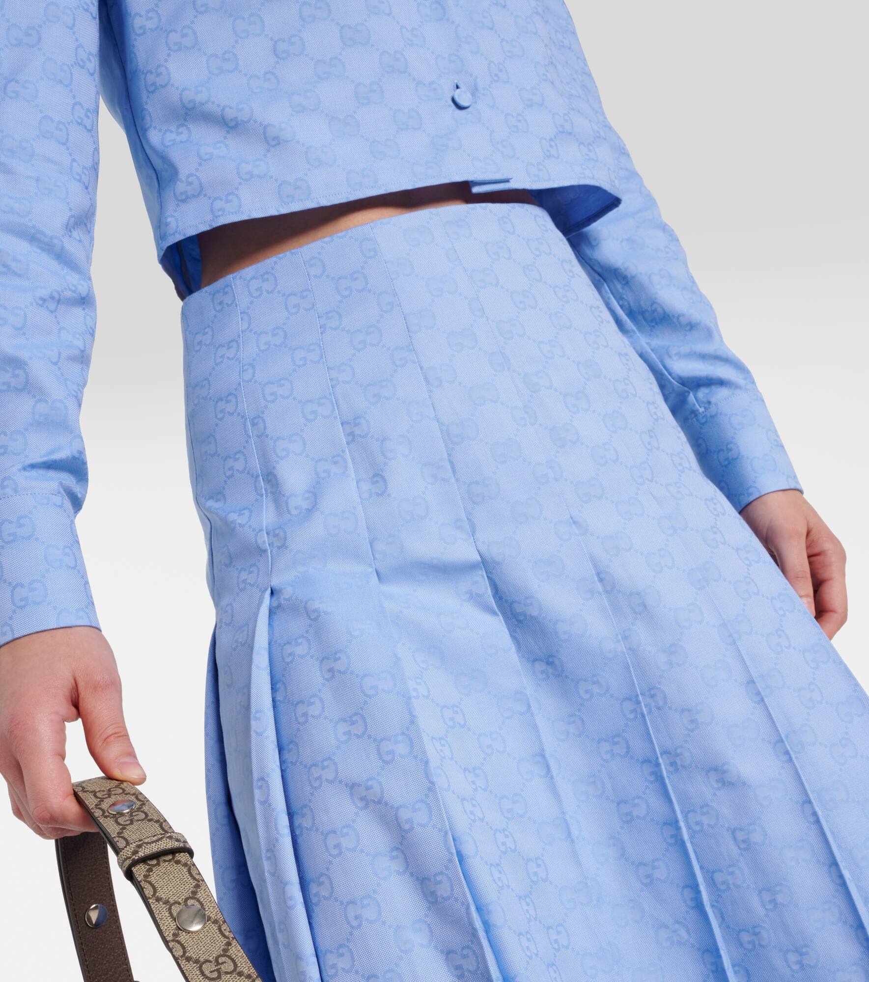 GG Supreme Oxford cotton midi skirt - 4