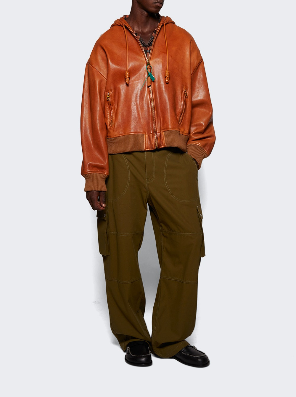 Nappa Lambskin Hooded Jacket Tan - 5