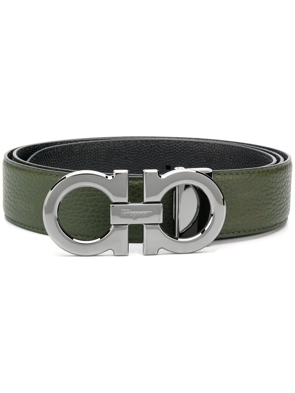 leather Gancini buckle belt - 1