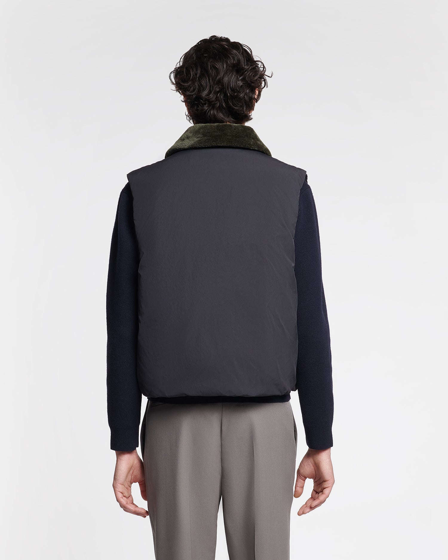 Faux Fur and Tech Nylon Vest - 9