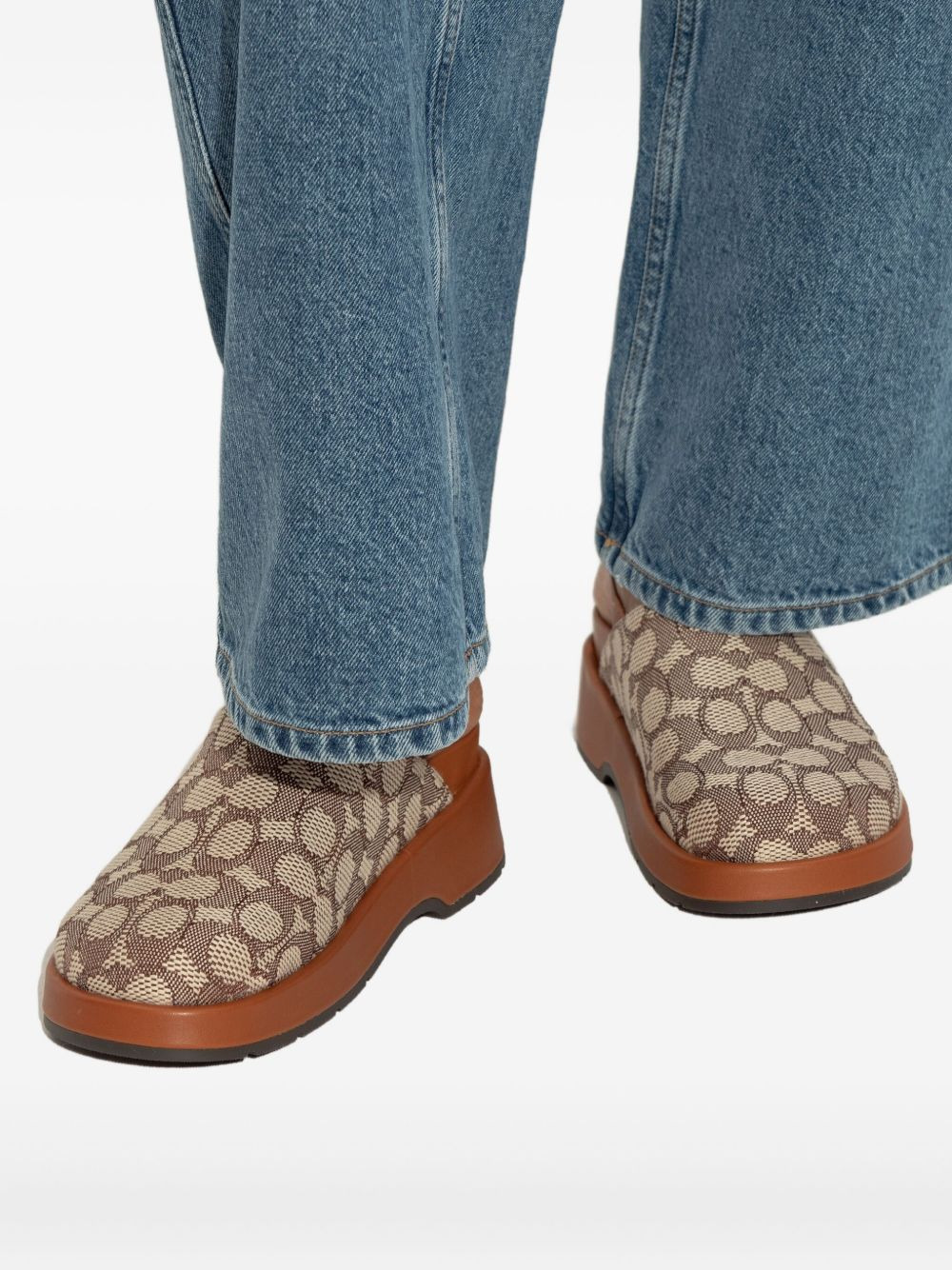 slingback-jacquard flat mules - 5