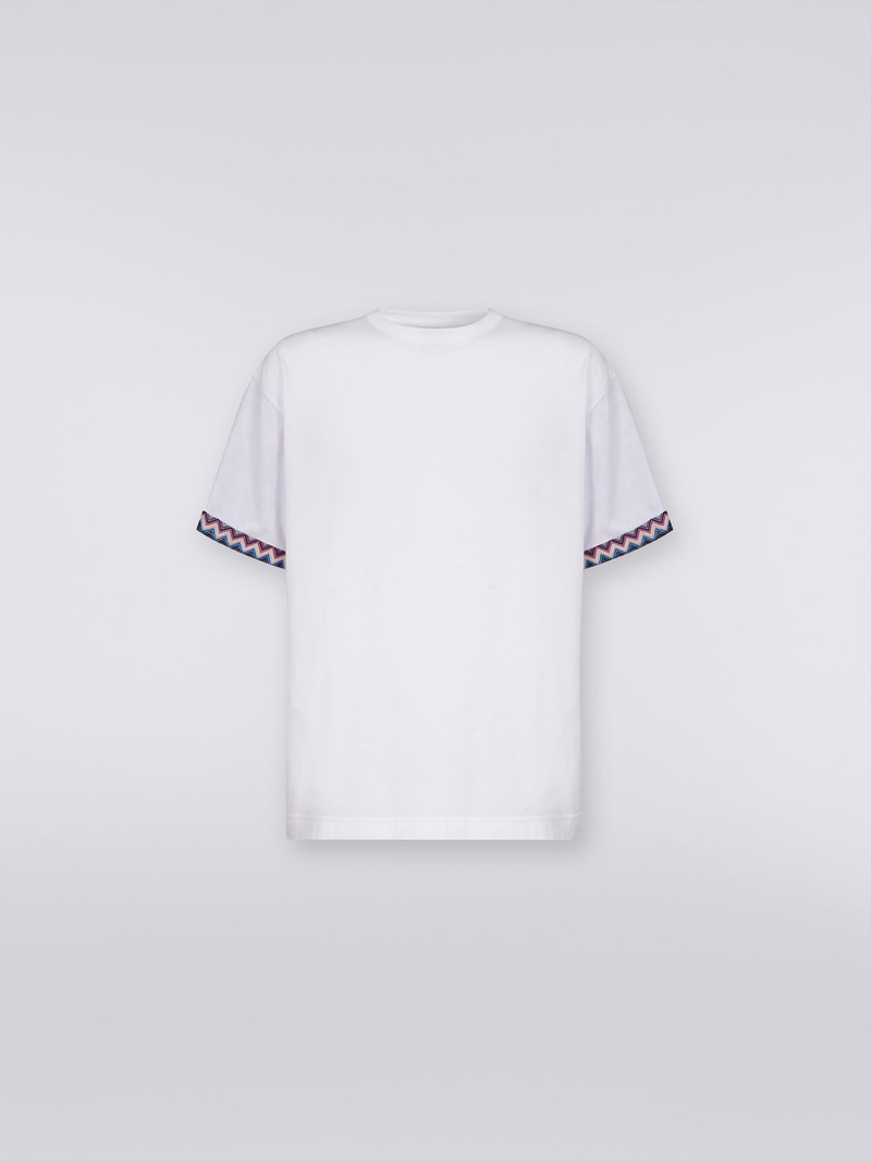 Cotton jersey T-shirt with zigzag turn-ups 1