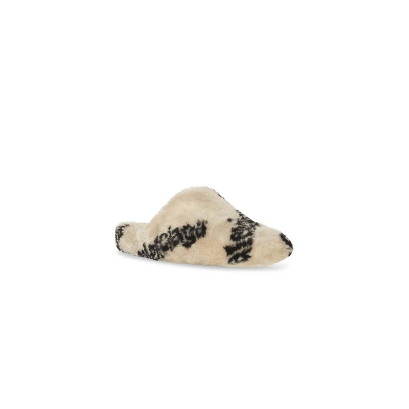 BALENCIAGA Men's Teddy Mule Allover Logo in Beige outlook