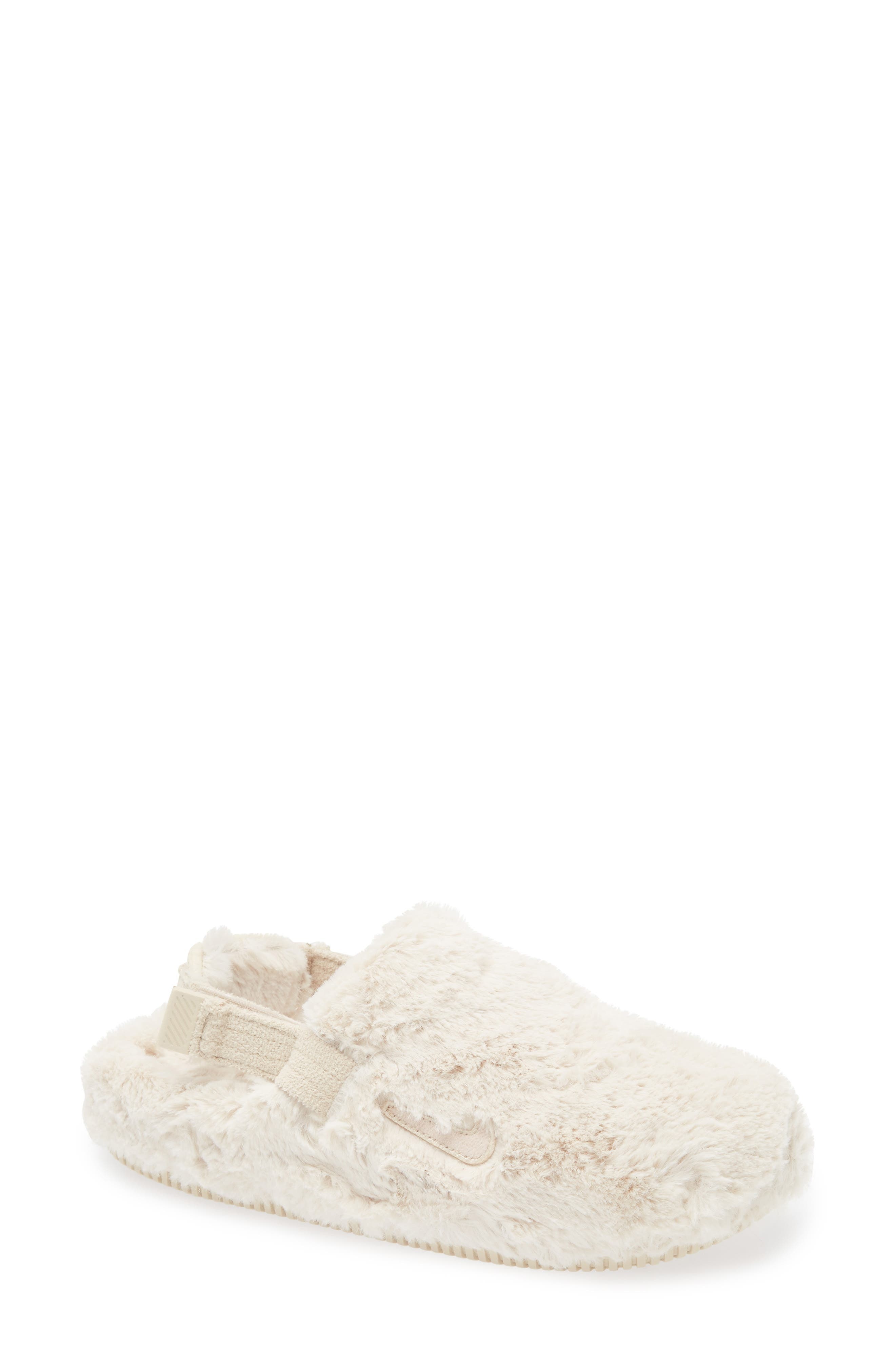 Nike Calm Faux Fur Mule in Sand Drift/Sand at Nordstrom - 1