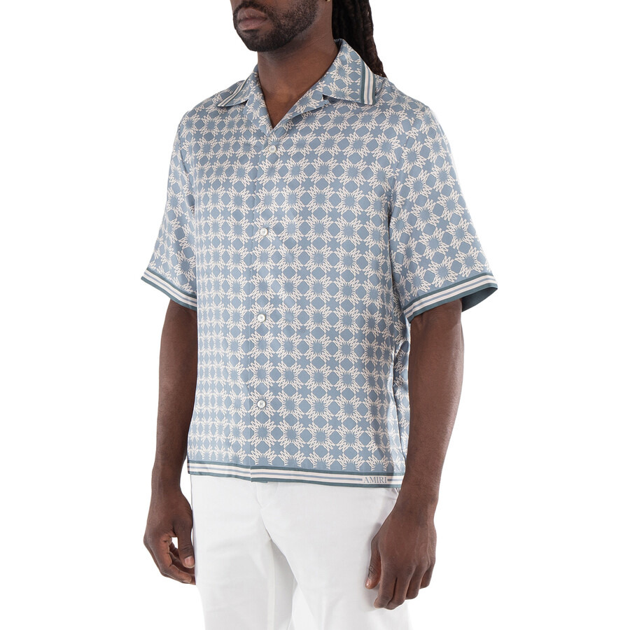 Amiri Men's Dusty Blue MA Quad Bowling Shirt - 2