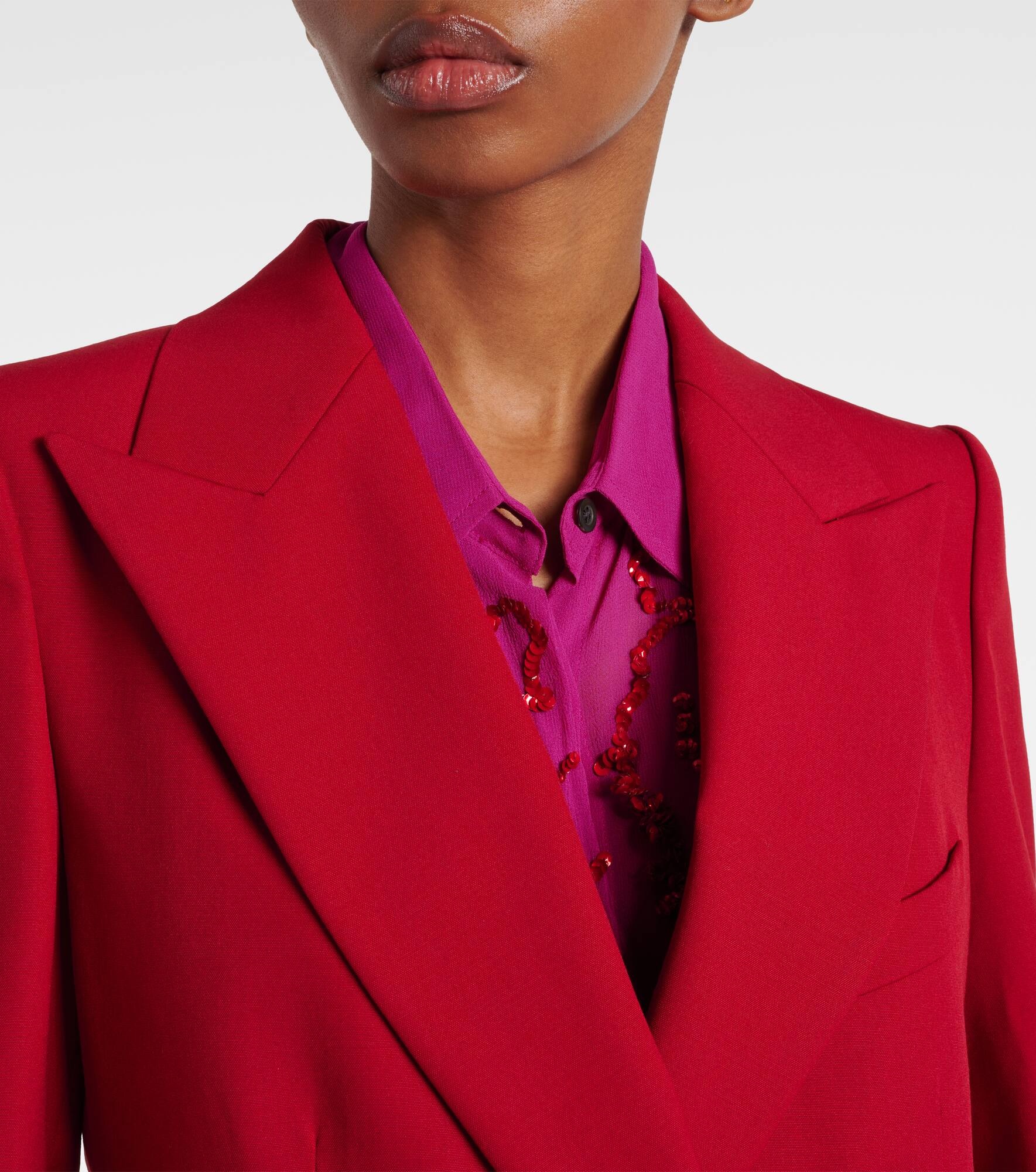 Double-breasted wool blazer - 4