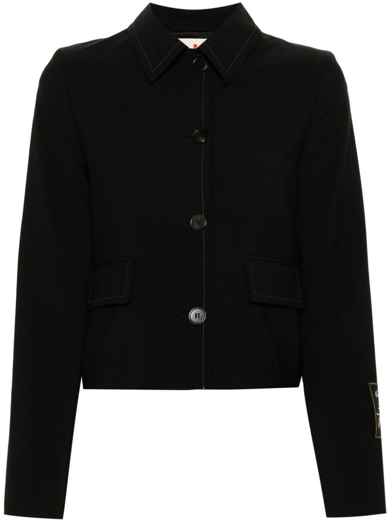 contrast-stitching jacket 1