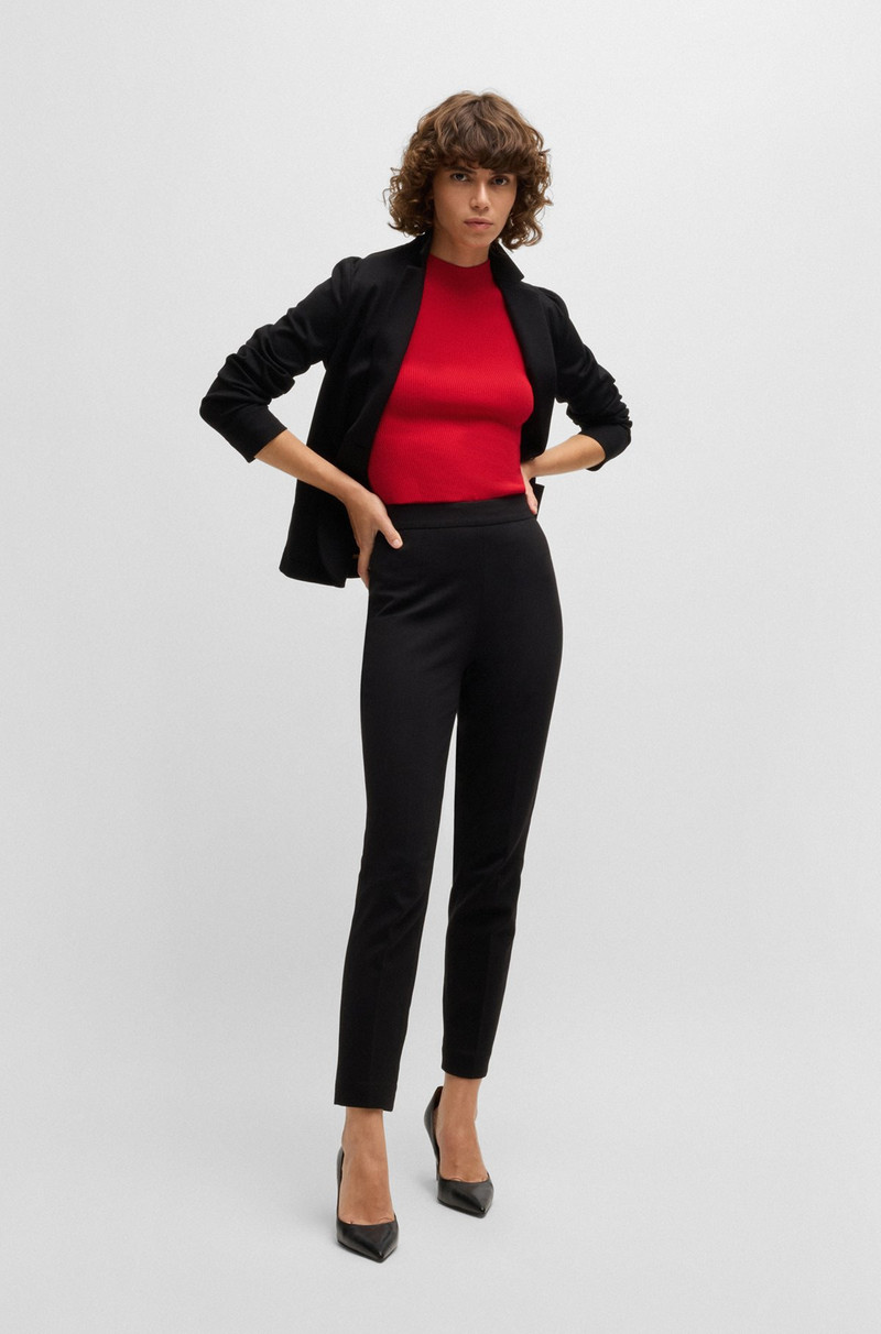 BOSS SLEEVELESS MOCK-NECK TOP IN RIBBED FABRIC outlook