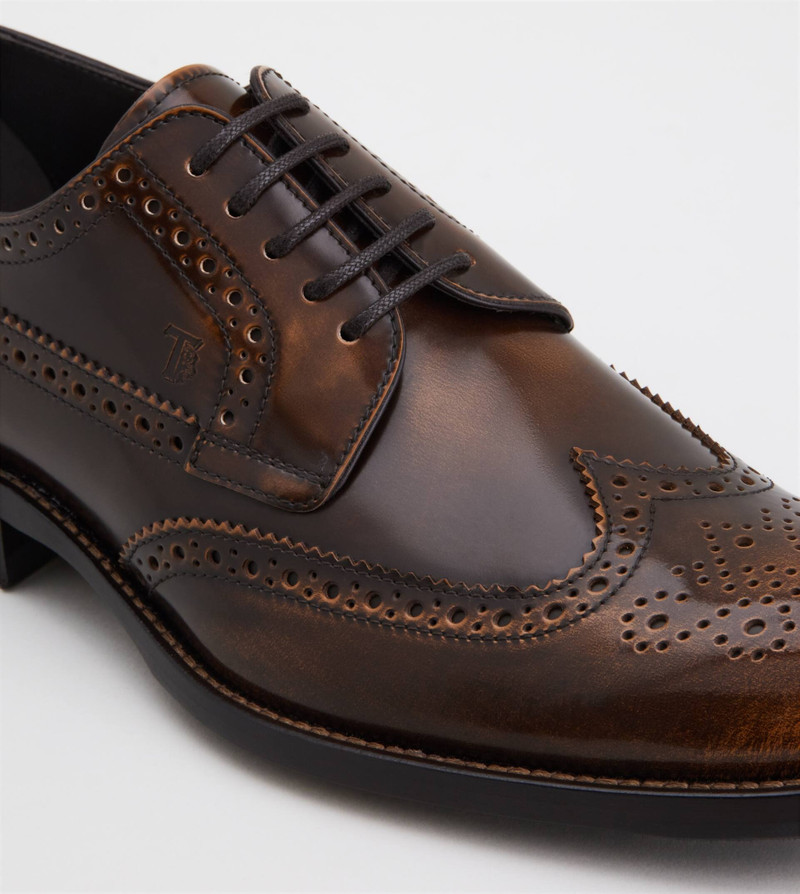 LACE-UPS IN LEATHER - BROWN 6