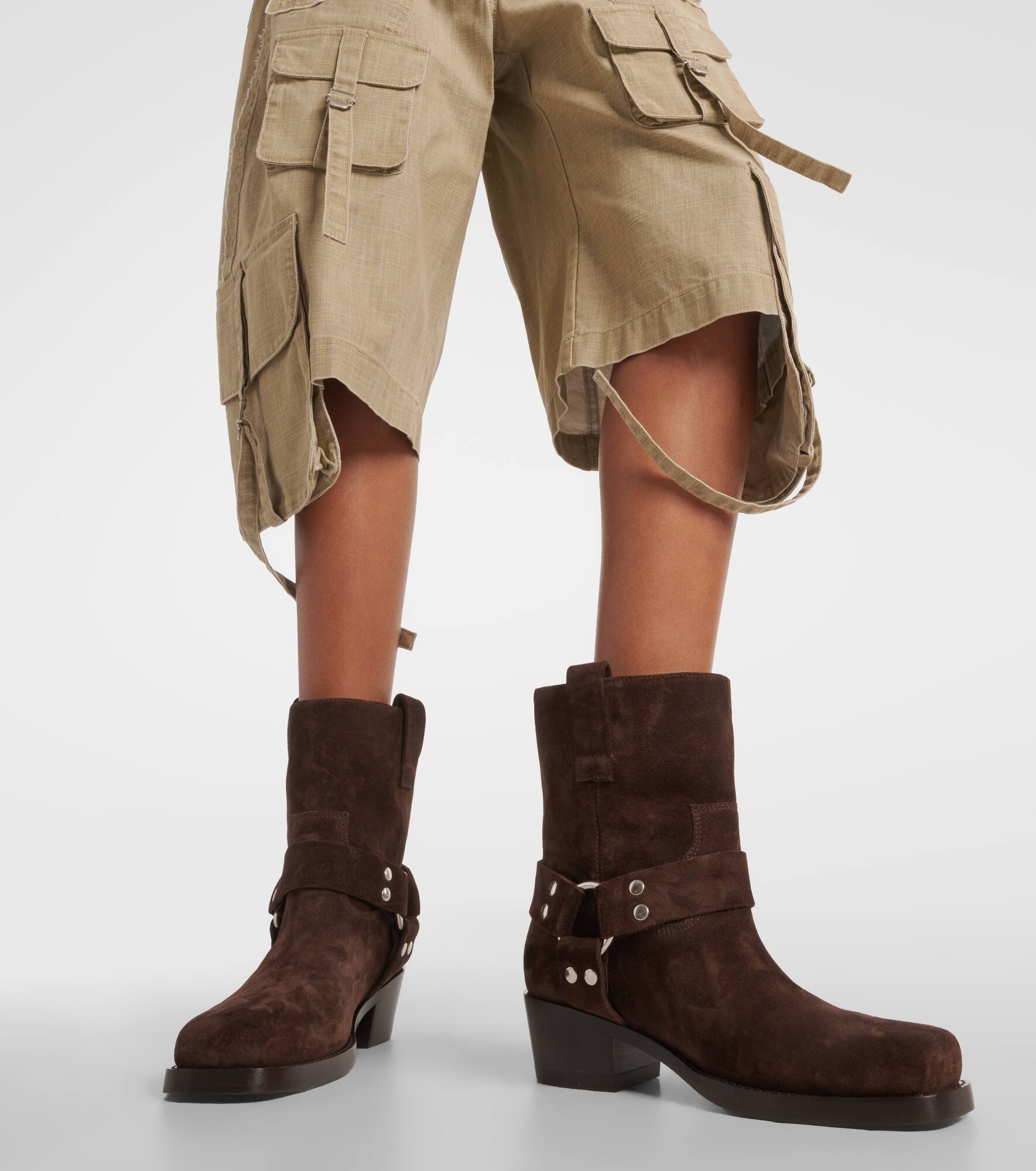 PARIS TEXAS Roxy 45 suede biker boots REVERSIBLE