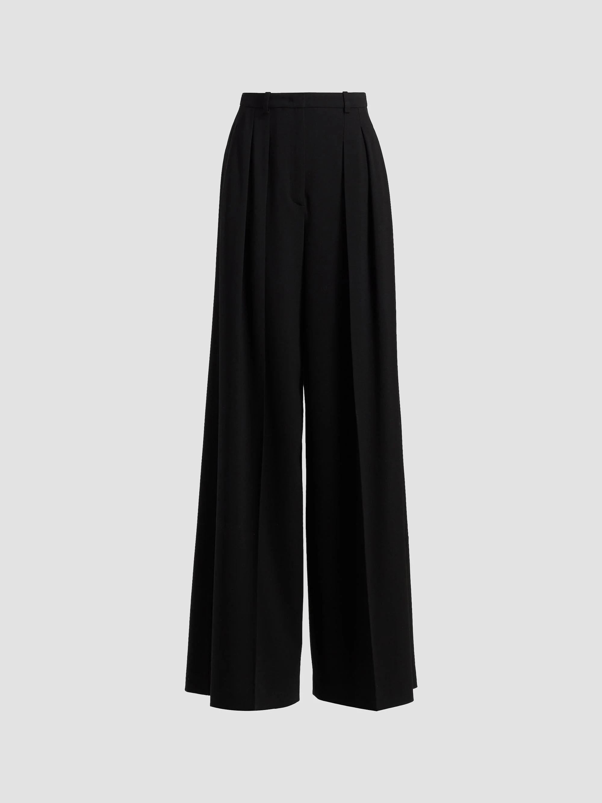 Women's Shannon Pleated Virgin Wool High-Rise Pants - Black - 1