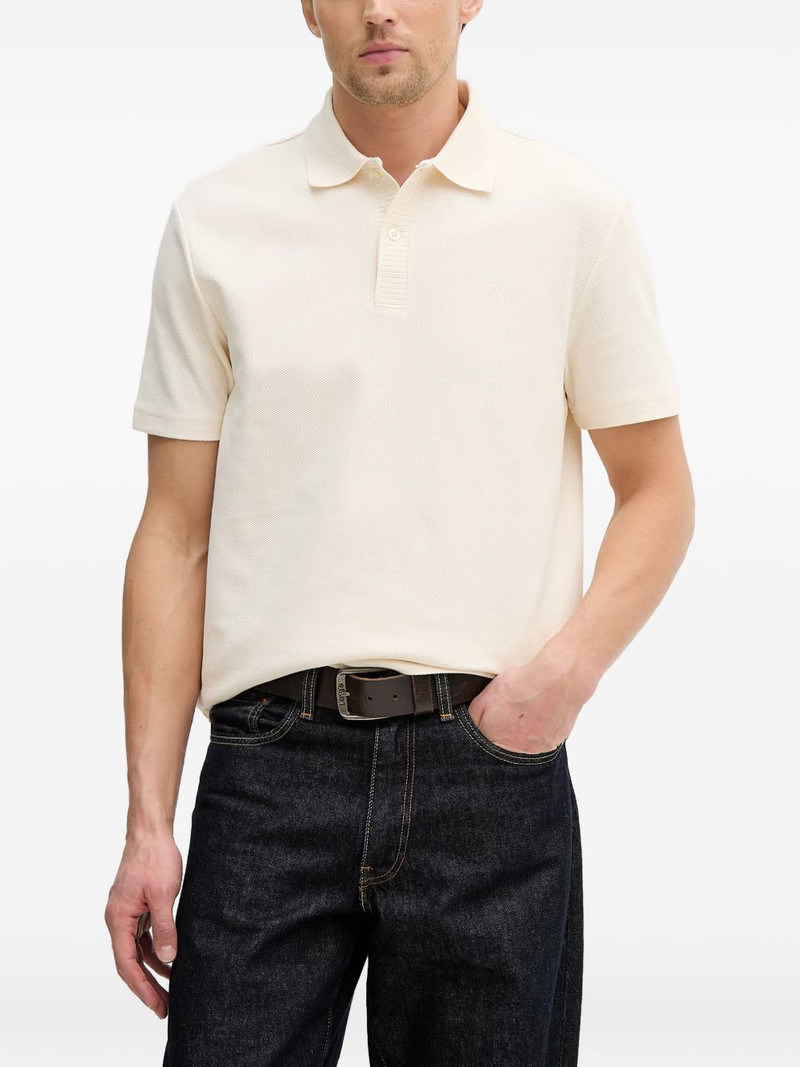 ribbed-trim piqué polo shirt 1