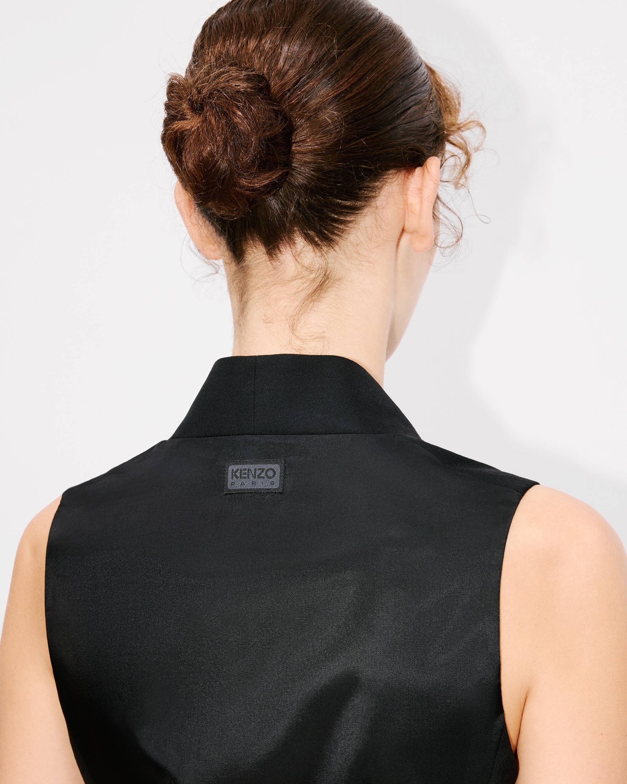 'KENZO Paris Jungle' embroidered kimono waistcoat in virgin wool and satin - 8