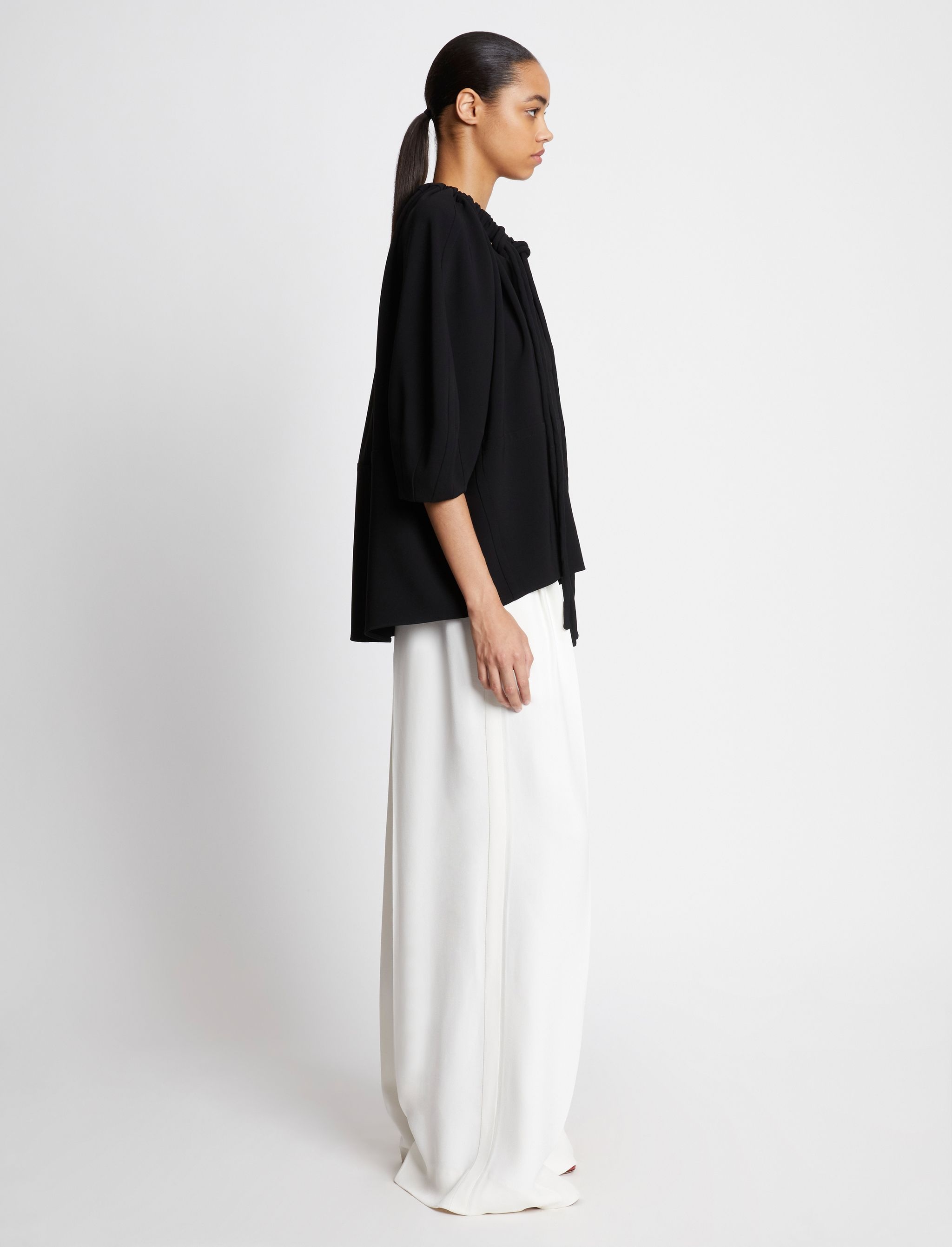 Matte Crepe V-neck Top - 4