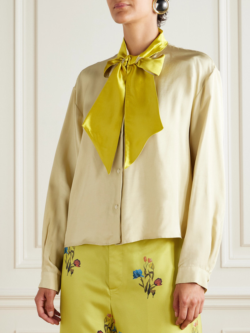 Pussy-bow Satin-twill Blouse 4