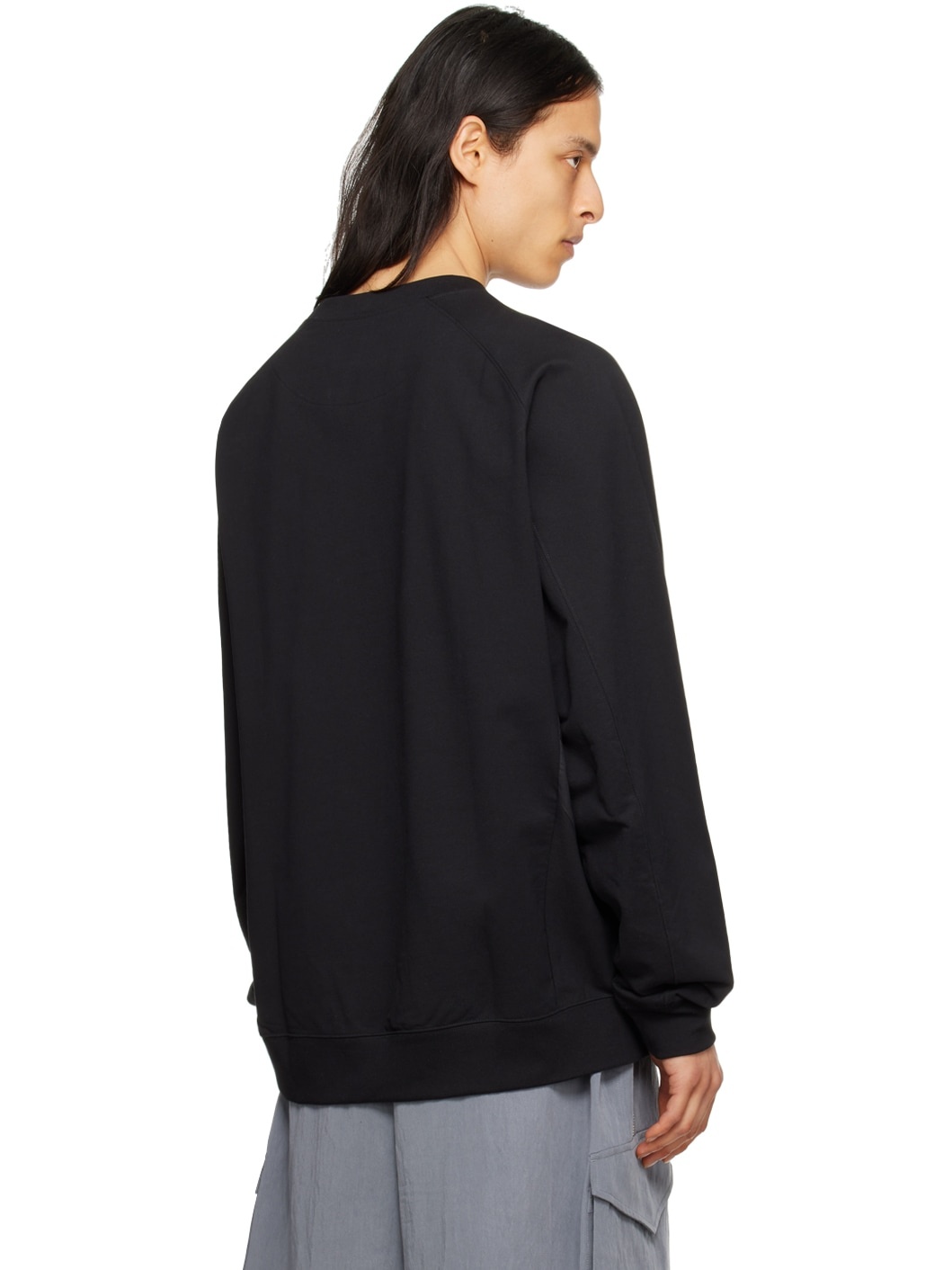 Black Paneled Sweatshirt - 3