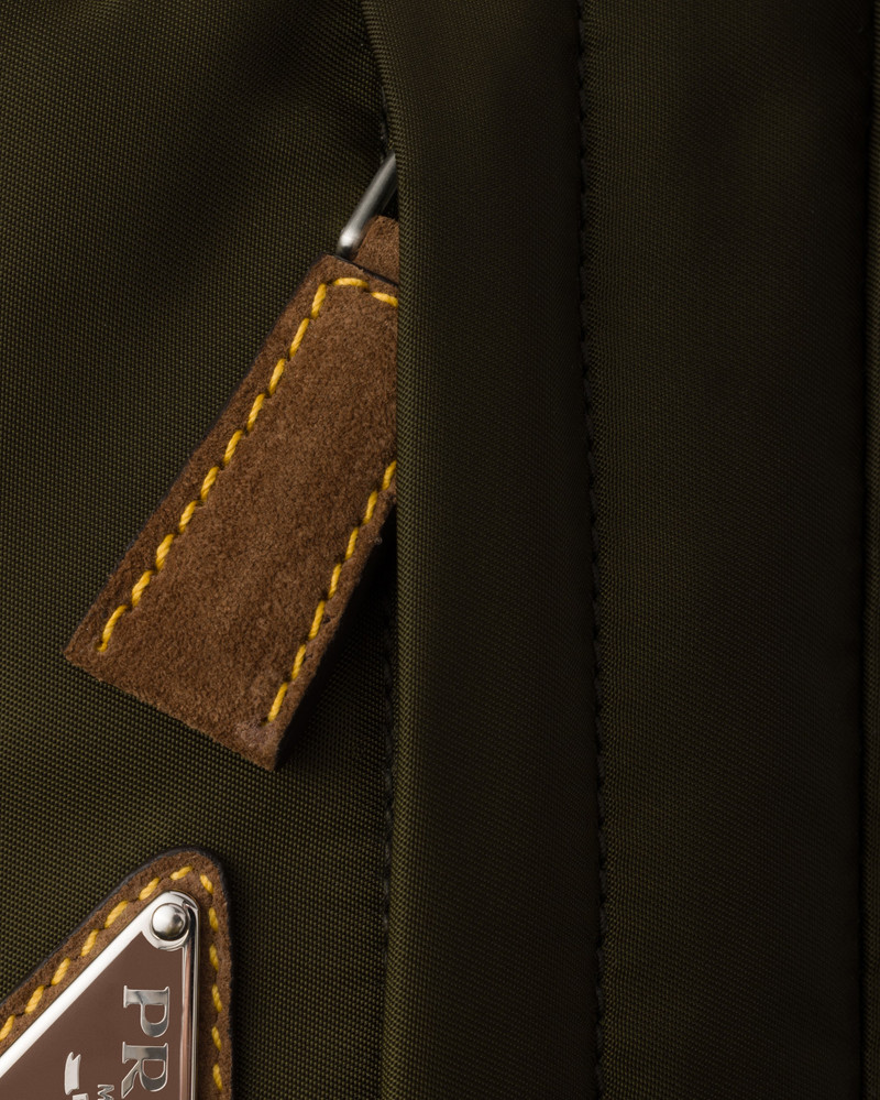 Small Re-Nylon and suede shoulder bag 6