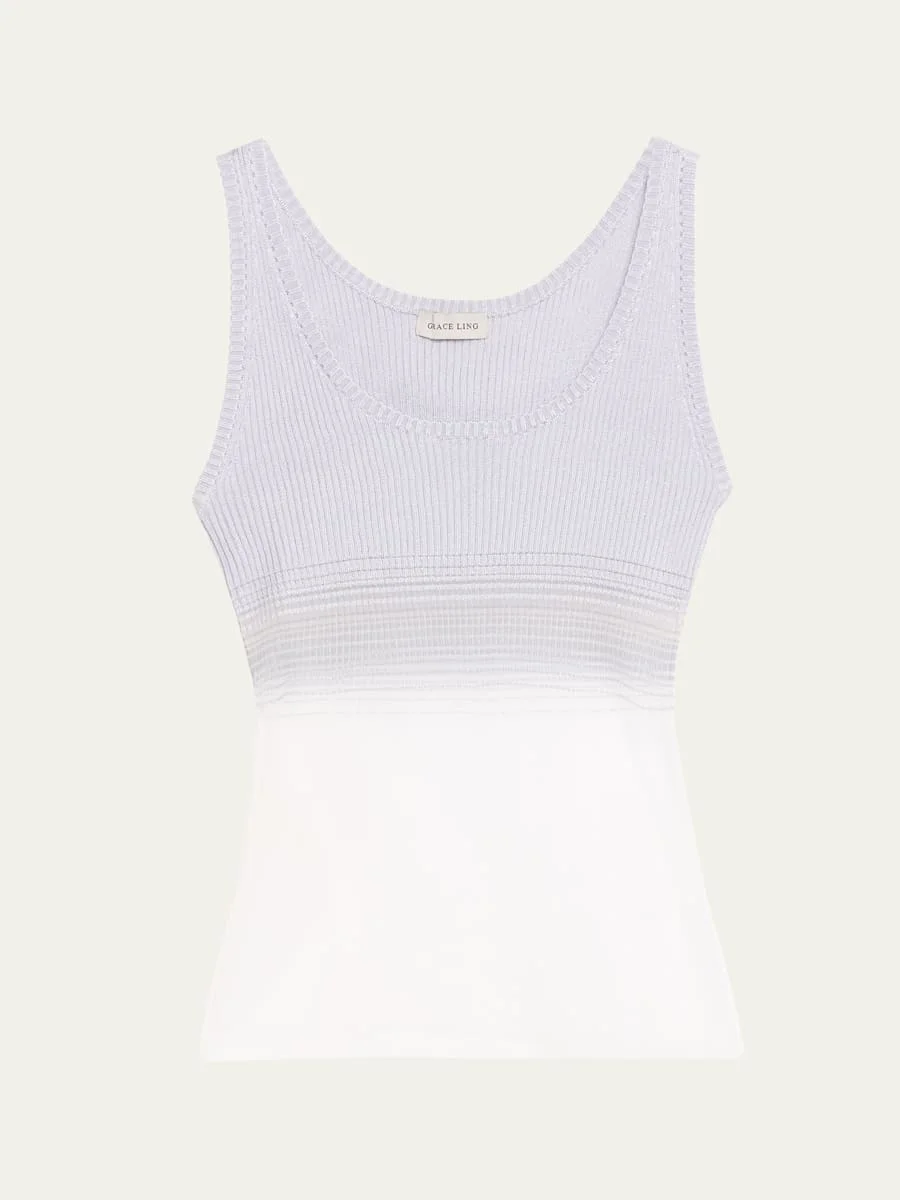 Evanescent Sheer Degrade Tank Top - 1